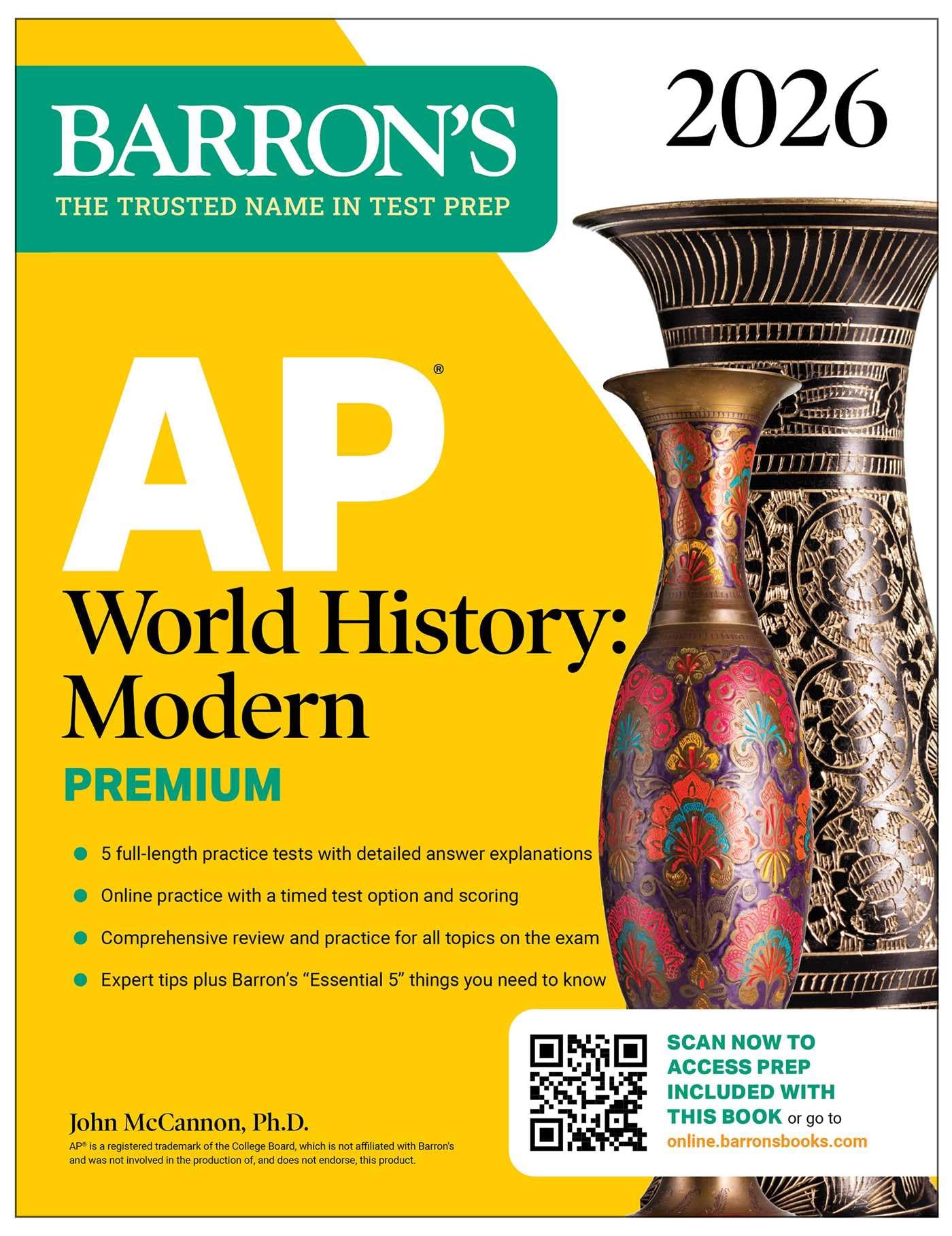 AP World History: Modern Premium, 2026: Prep Book With 5 Practice Tests + Comprehensive Review + Online Practice (Barron's AP Prep)