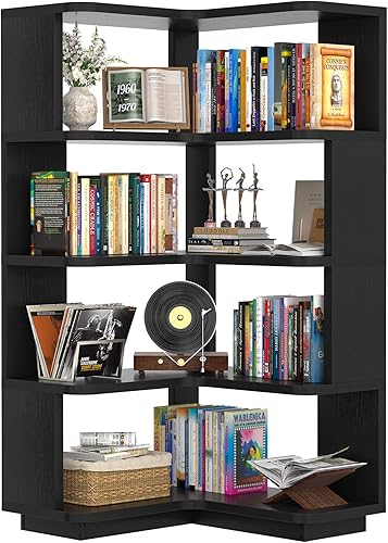 Miniatura 11 de Armocity Estantería de Libros de Esquina - Estantería de Libros de Esquina de 6 Niveles Etagere con Deflector, Estante de Exhibición Independiente