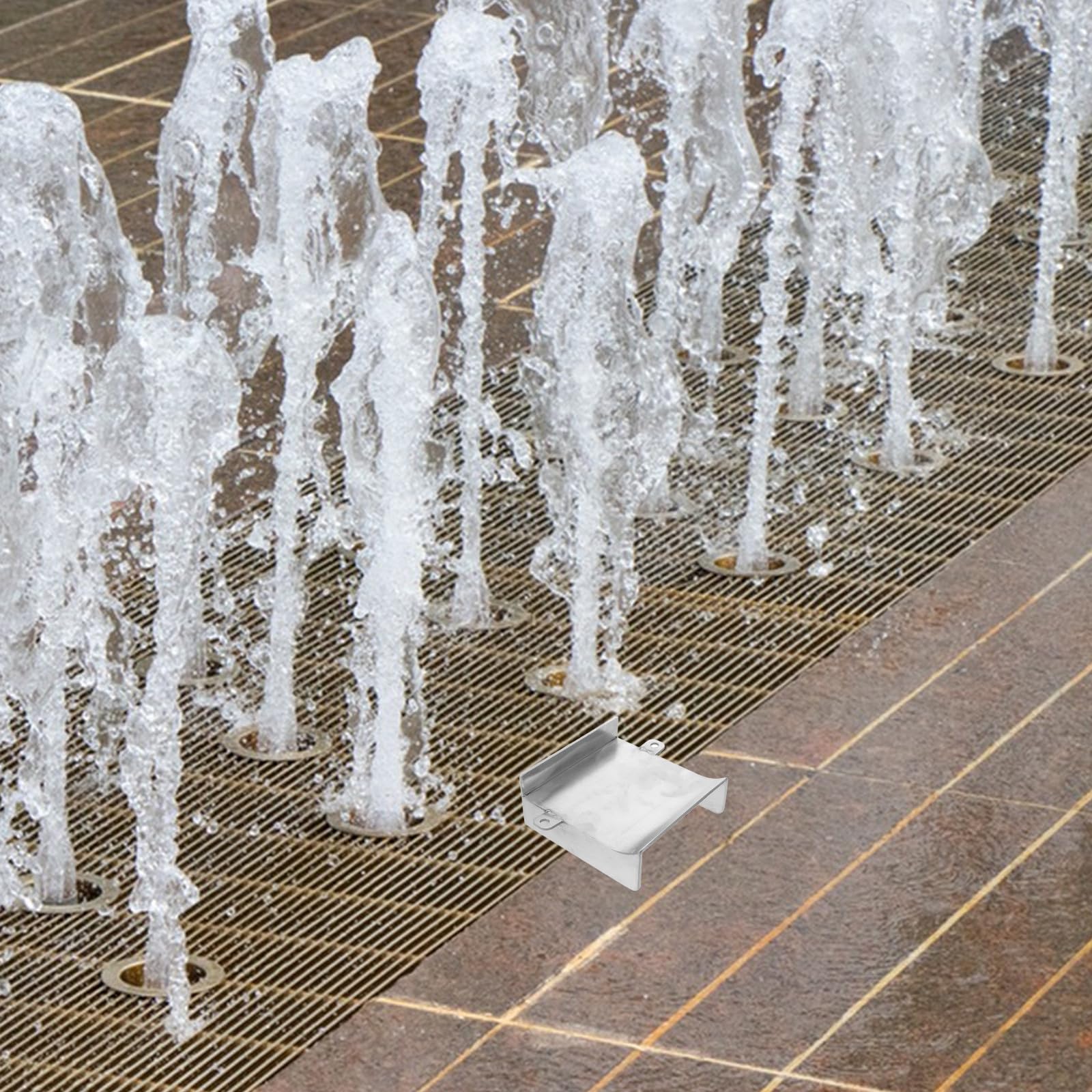 NUOBESTY Sfioratore Cascata Argento in Acciaio Inox per Fontana da Giardino