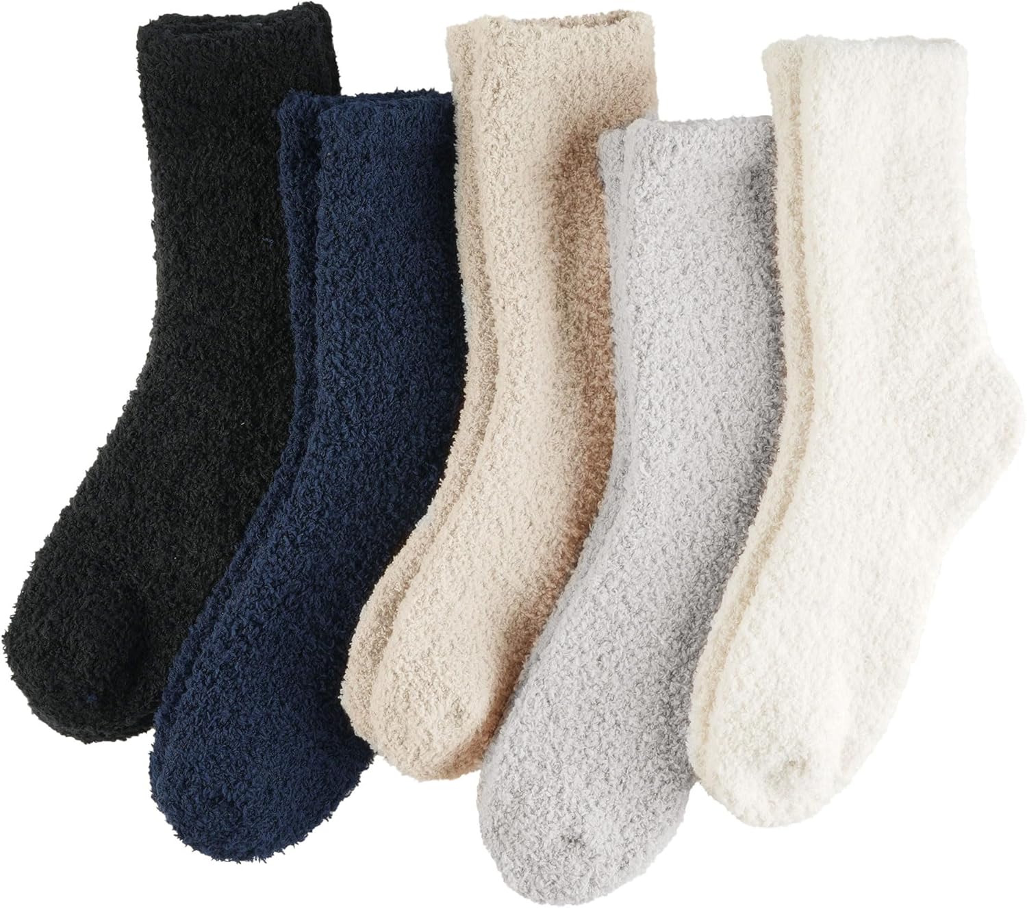 Fuzzy Socks for Women Cozy Warm Fluffy Winter Valentine's Day Gifts Slipper Plush Soft Spa Socks 5 Pairs