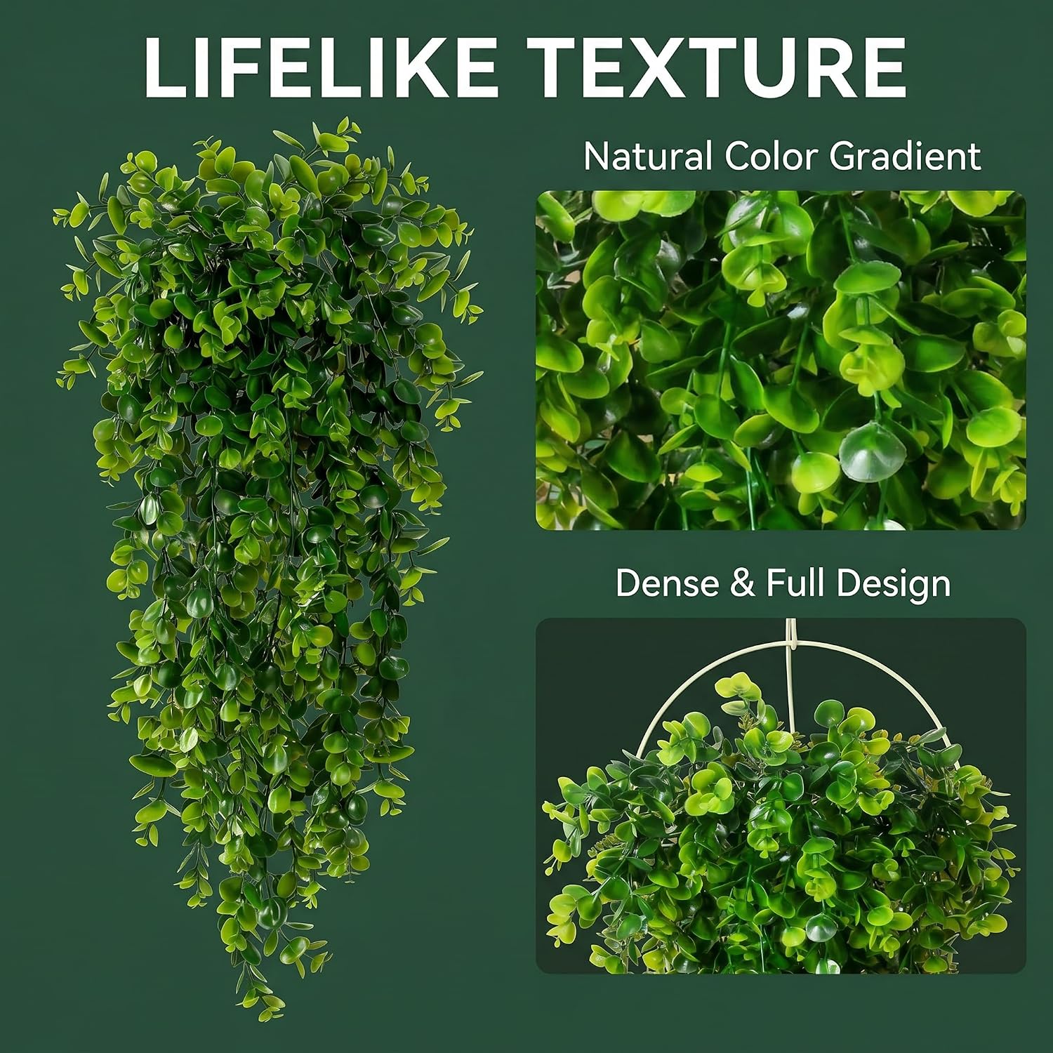 8 Pack Artificial Eucalyptus Plants 30 Inches UV Resistant Hanging Vines for Indoor Outdoor Wedding Arch Wall Decor Patio Porch Party Backdrop
