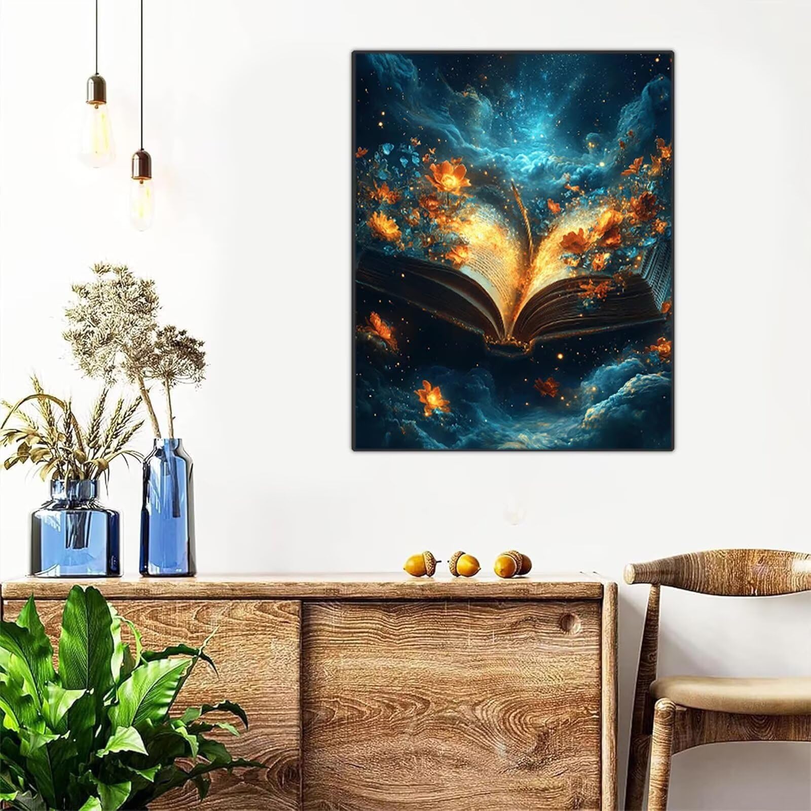5D DIY Diamond Painting Buch Diamant Malen Nach Zahlen 135x100CM ZXSH7894 | Diamant-Vollabdeckung Verträumt Leinwand zum Bemalen, Kreatives Deko Wohnzimmer Büro Desktop Geschenke für Frauen Mann