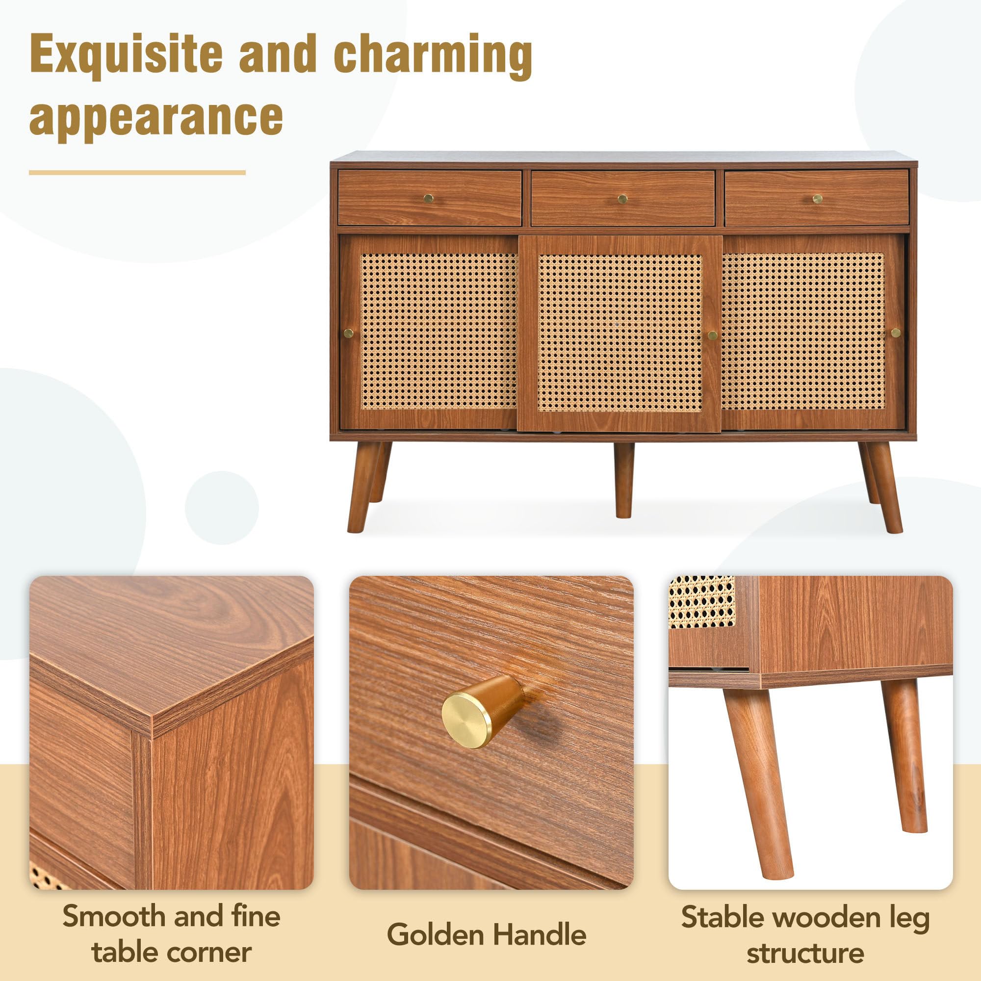 Kubeier Sideboard Mit Rattan-Geflecht - Stilvoll Und Praktisch Für Dein Zuhause