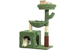 HOOPET 34 Inches Cactus Cat Tree Tower for Indoor Cats