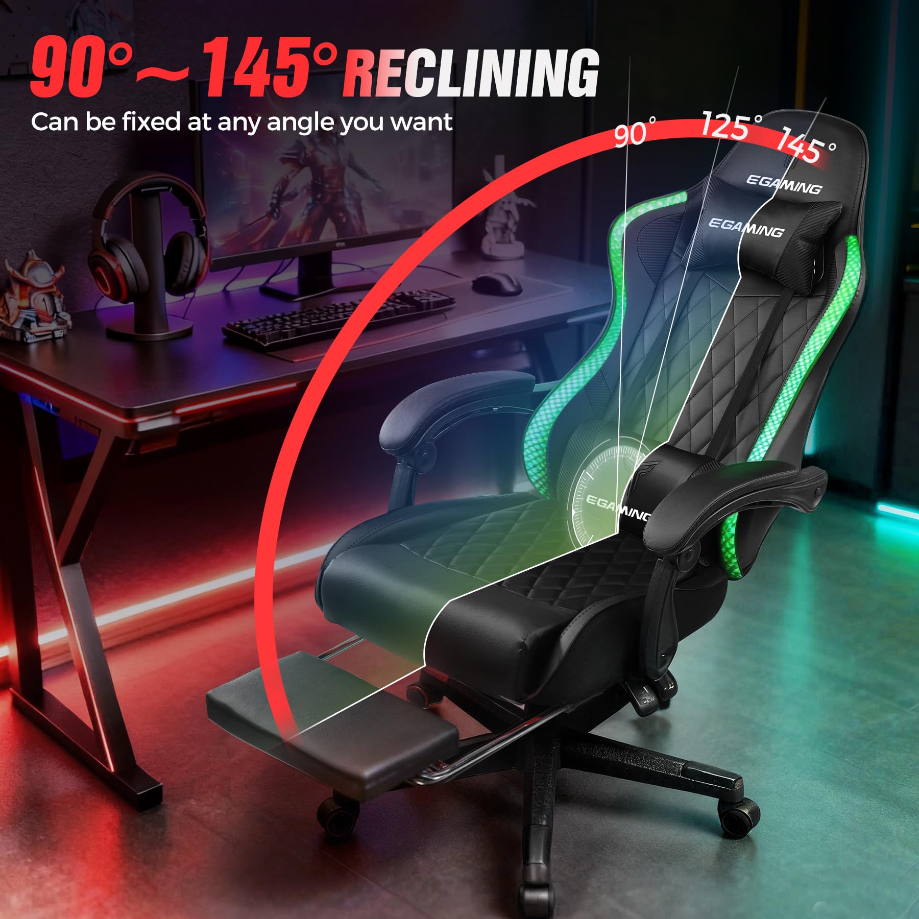 Amazon.com: EXRACING Gaming Chair with Footrest Ergonomic High