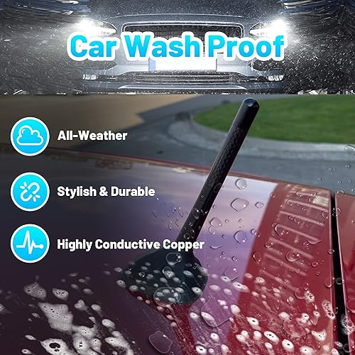 Miniatura 3 de Anina Antena de fibra de carbono de 4.7 pulgadas para Nissan Pathfinder Rogue 350Z 370Z Murano AM FM Radio Stubby 1998-2022 Mástil aéreo para