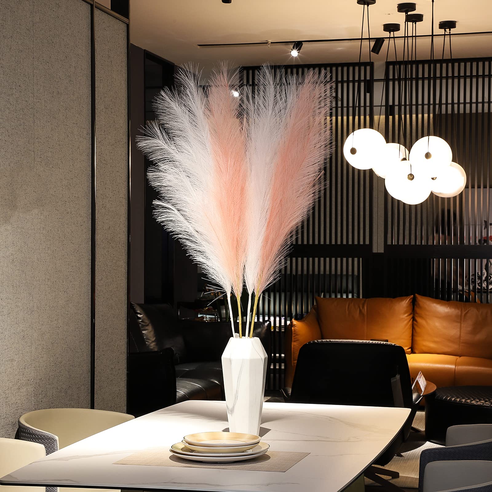 Buy Foonsen Faux Pampas Grass Decor, Artificial Pampass Grass s Large and Tall 4 Stems 43