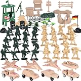3 otters 120PCS Army Men Military Set, Military Soldier Playset Army Men Action Figures, with Vehicles Aircrafts Assault Boats, Toy Figures & Playsets for Kids Boys Ages 3+
