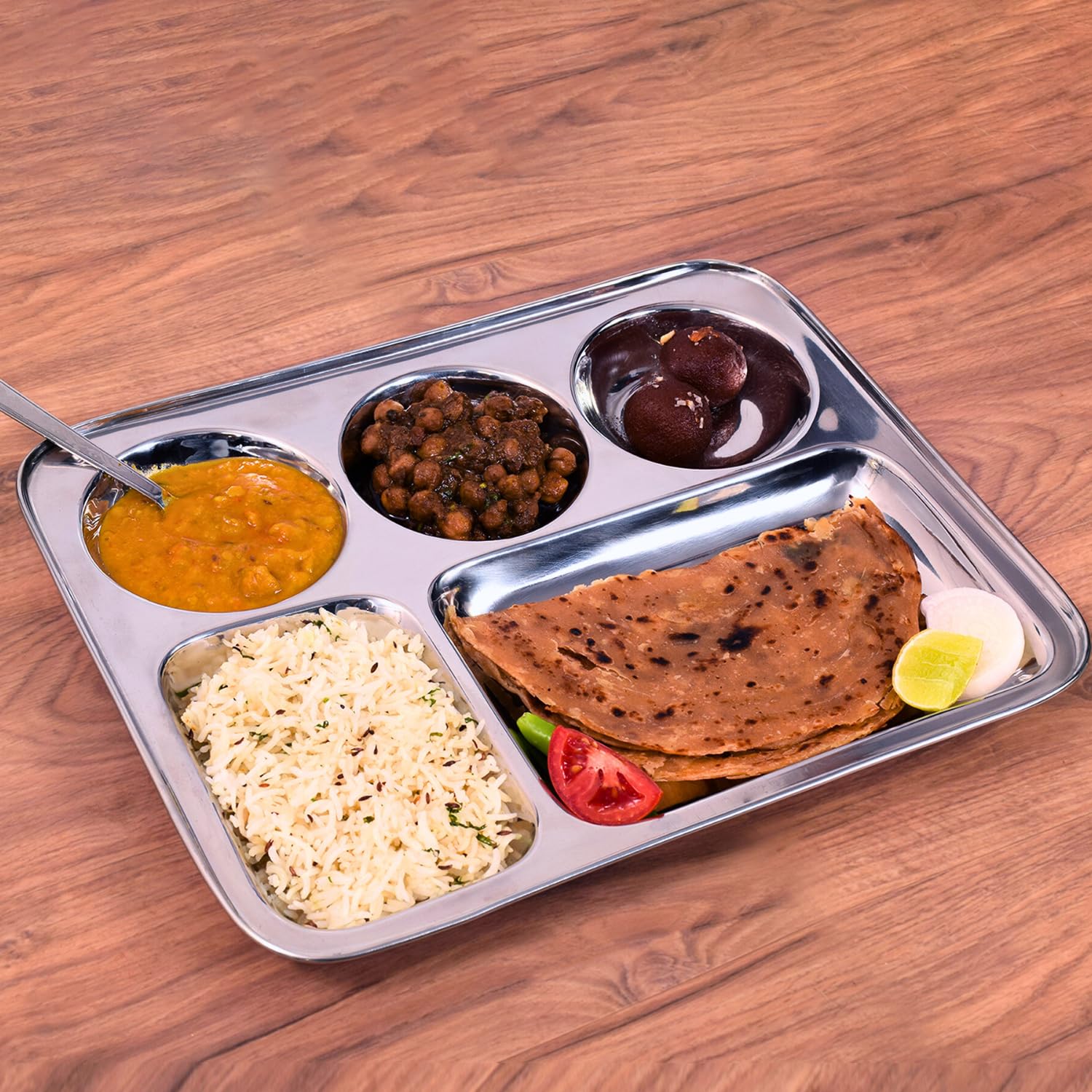 See full amazon price history chart for URBAN KRAFT 5In1 Stainless Steel Plates with Compartments/Bhojan Thali/Partition Plates Set of 3/Steel Plates for Lunch/Dinner/Kids Plate/Thali Set - Extra Deep Mess Tray (Pack of 3, Round Bowl) URBAN KRAFT 5In1 Stainless Steel Plates with Compartments/Bhojan Thali/Partition Plates Set of 3/Steel Plates for Lunch/Dinner/Kids Plate/Thali Set - Extra Deep Mess Tray (Pack of 3, Round Bowl) (B0B5D6TTL8) Amazon Price History, Amazon Price Tracker