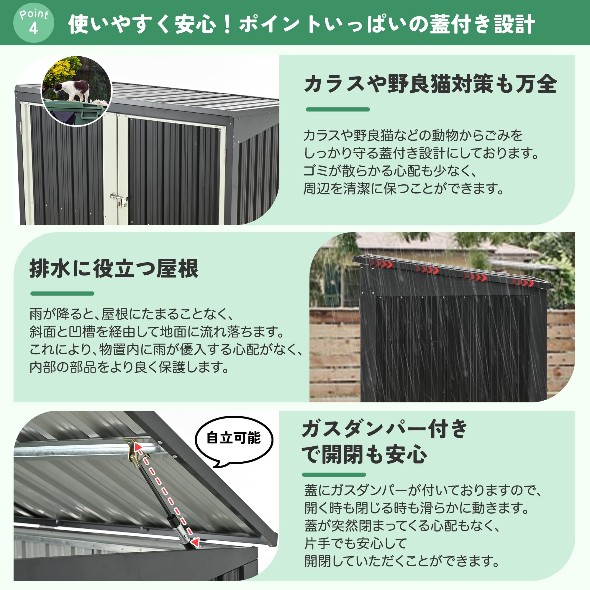 Amazon | Donext ゴミ収納庫 屋外 大型 ゴミストッカー 大容量 戸外