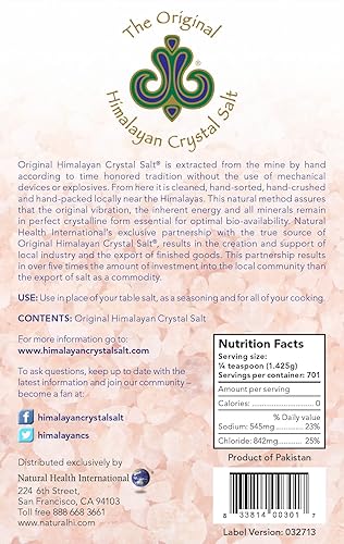 Miniatura 2 de Cristal de sal original del Himalaya – Sal culinaria granulada fina para cocinar, preparar alimentos y salud con 84 minerales traza – 2.2lb (1kg)