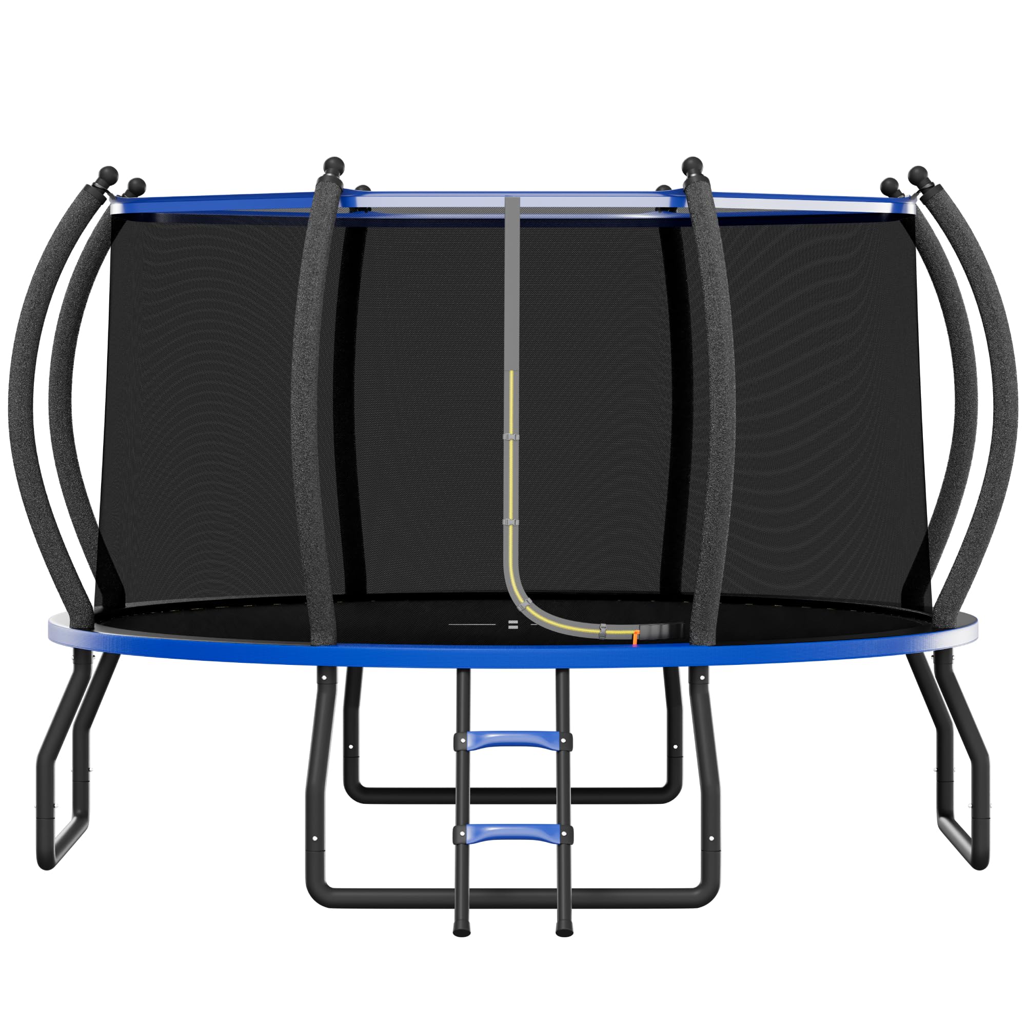 YUMPIE Cama elástica para exteriores de 8 pies, 10 pies, 12 pies, 14 pies, 15 pies, 16 pies, con red de cierre y escalera, trampolines recreativos para niños y adultos, marco de conexión rápida