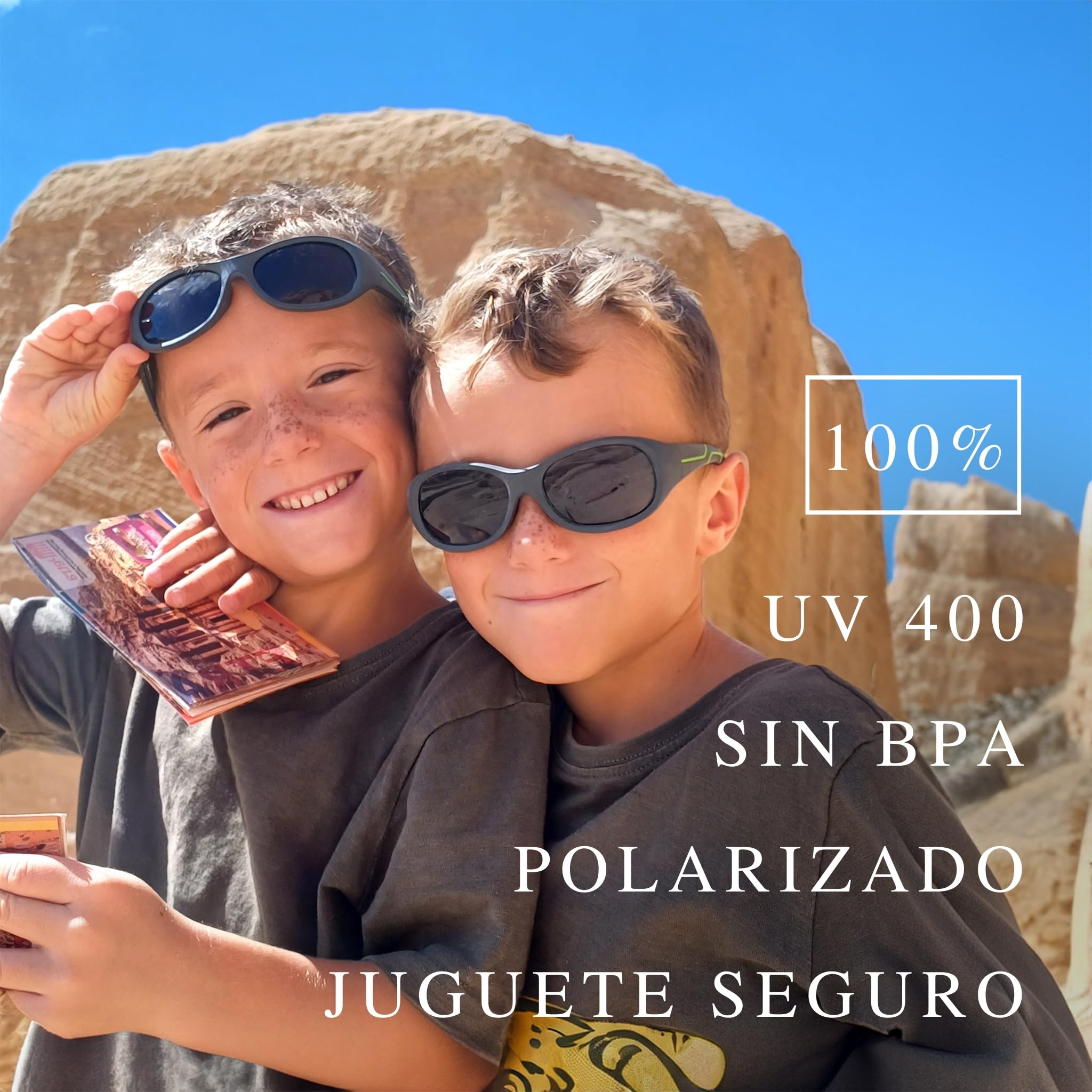 ActiveSol Kids @School Gafas solares deportivas para niños | Niñas y niños | 100% protección UV 400 | polarizadas | de goma flexible irrompible | 5-10 años | solo 22 gramos
