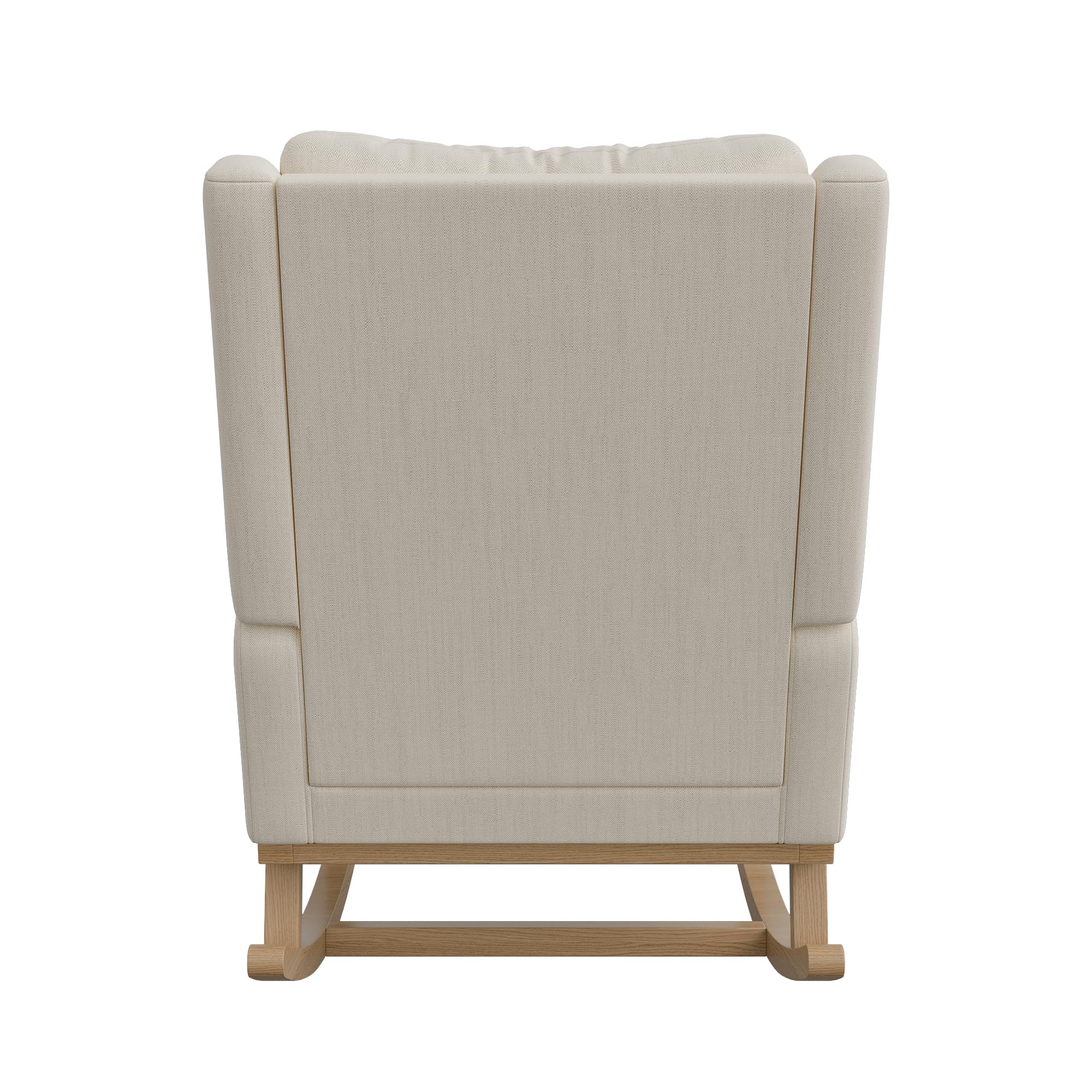 Chaise à Bascule Fauteuil Bascule Scandinaves, Allaitement Fauteuil, Scandinave Chaise Loisir et Repos en Tissu avec Pieds en E' Bois Métal pour Salon, Chambre, Beige
