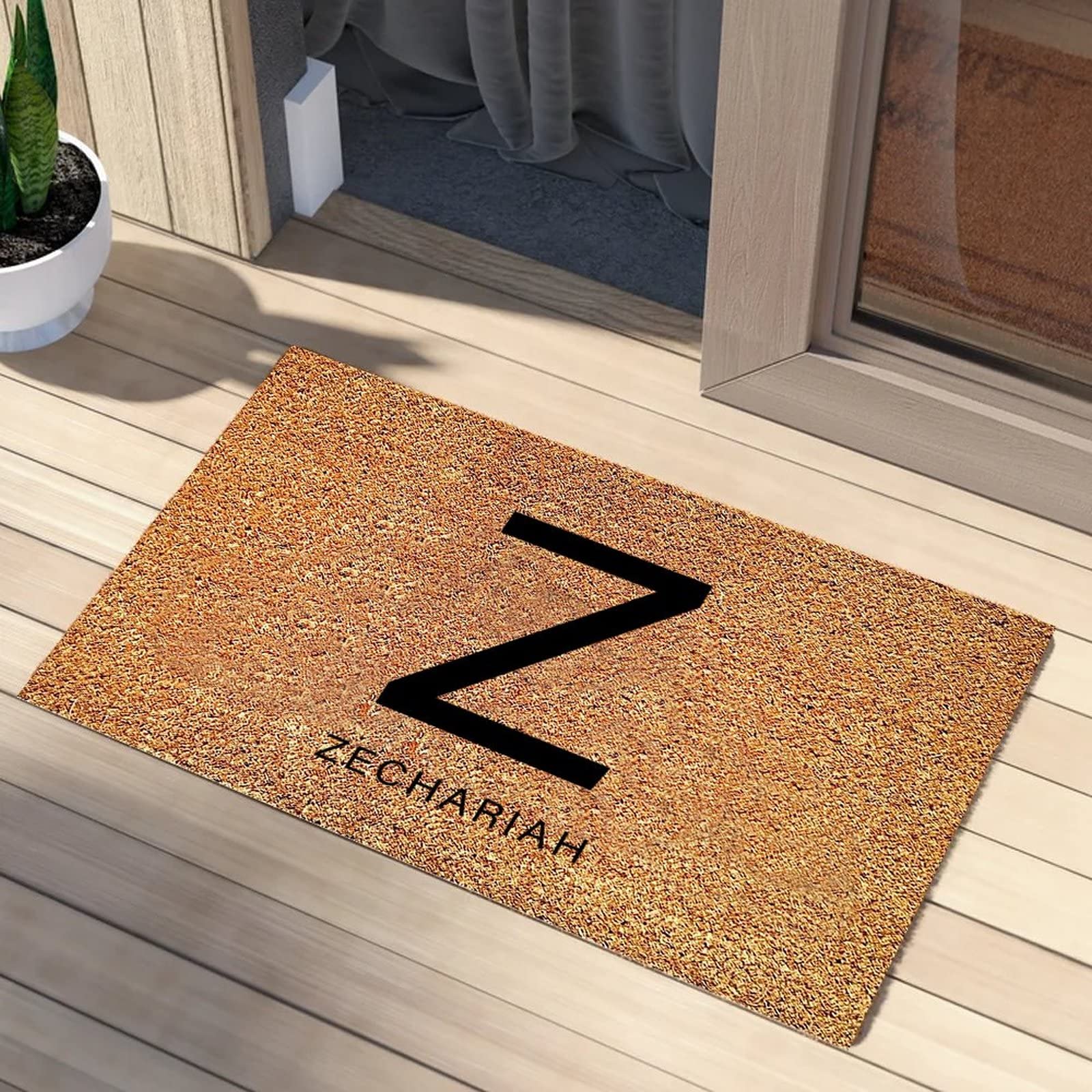 Paillasson personnalisé lettre Z pour une décoration d'entrée chaleureuse