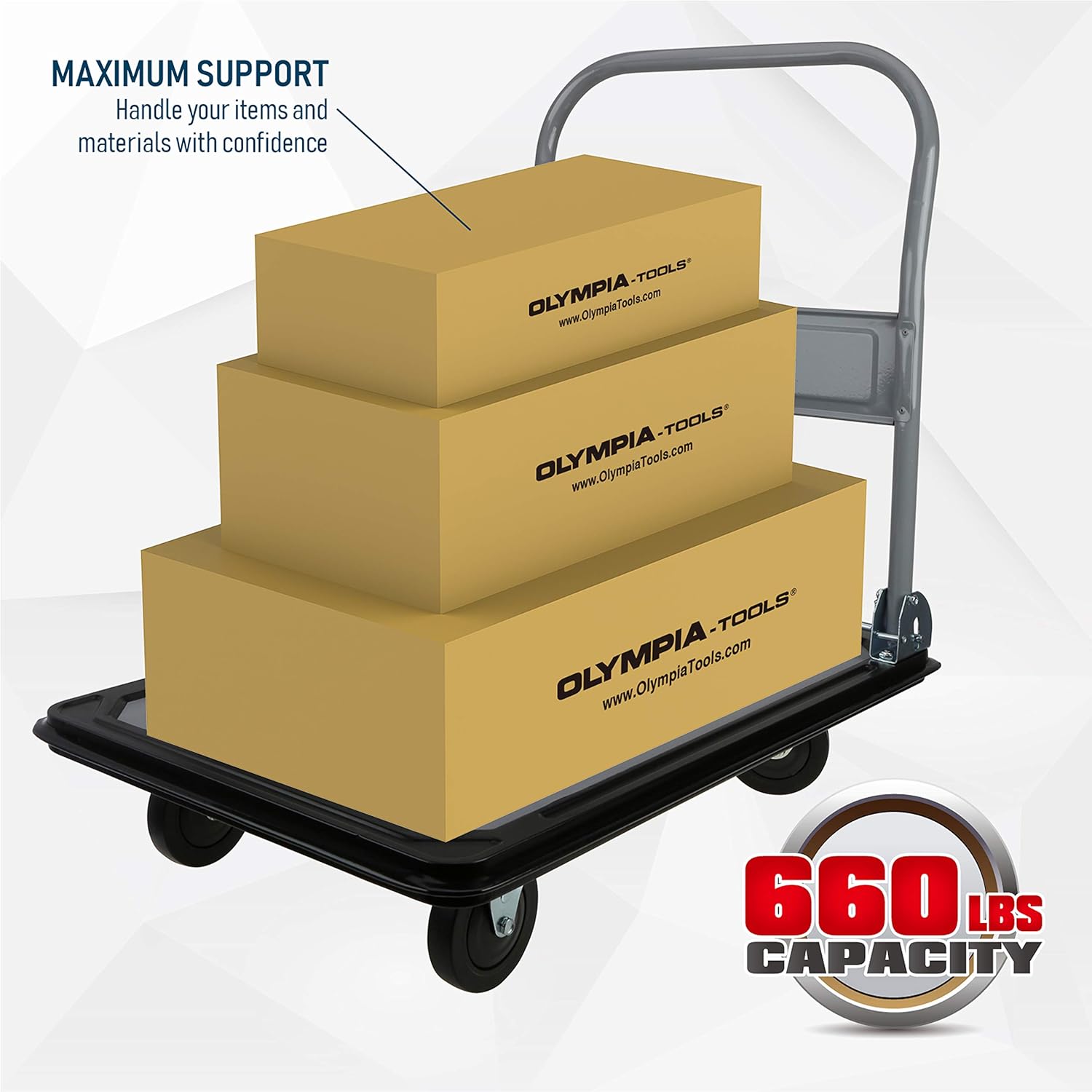 Olympia Tools - 660LB Capacity Platform Hand Truck (Gray/Black) (87-990) : Everything Else