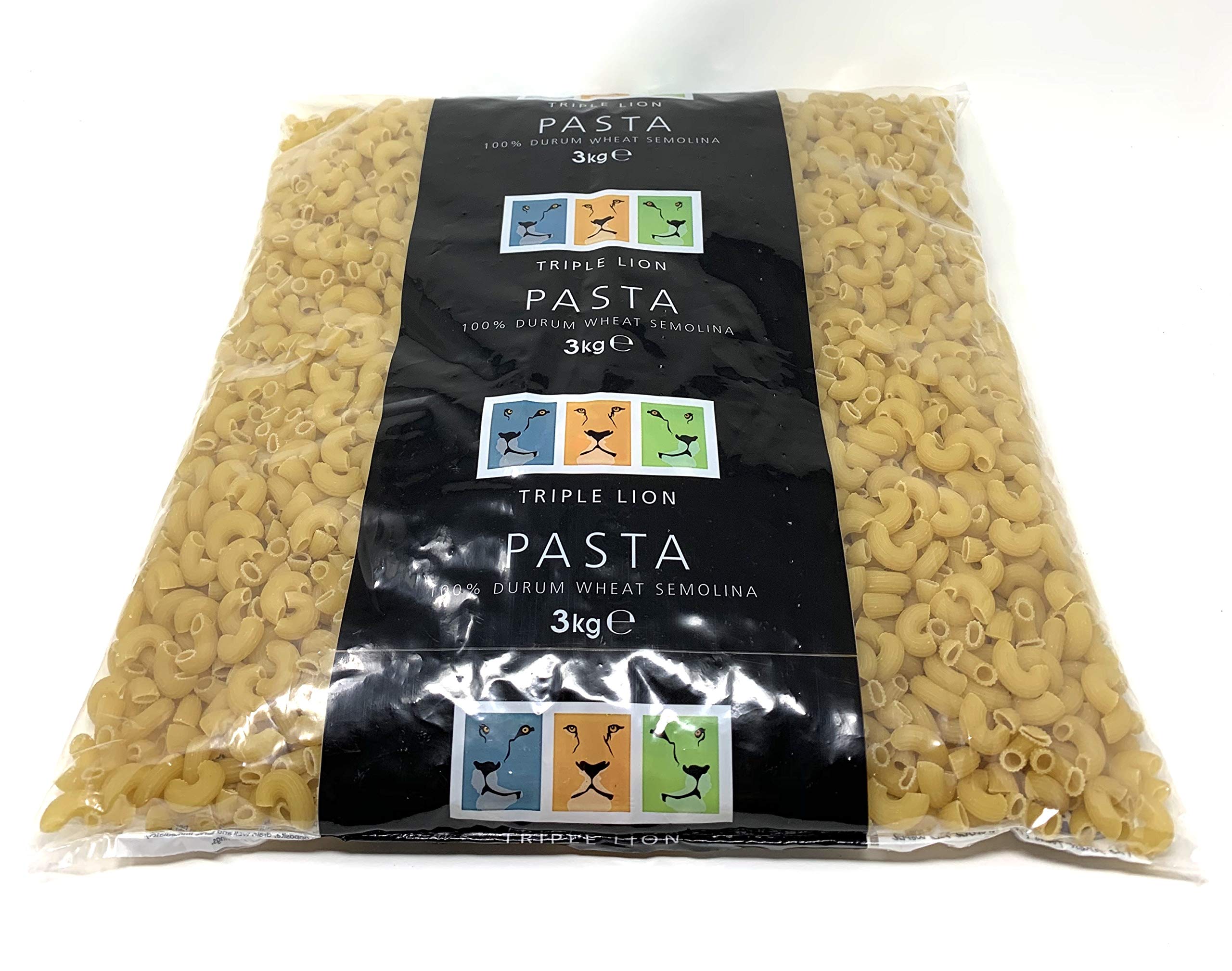 Triple Lion Professional Chef's Macaroni Elbows 100% Durum Wheat Semolina Pasta 3kg