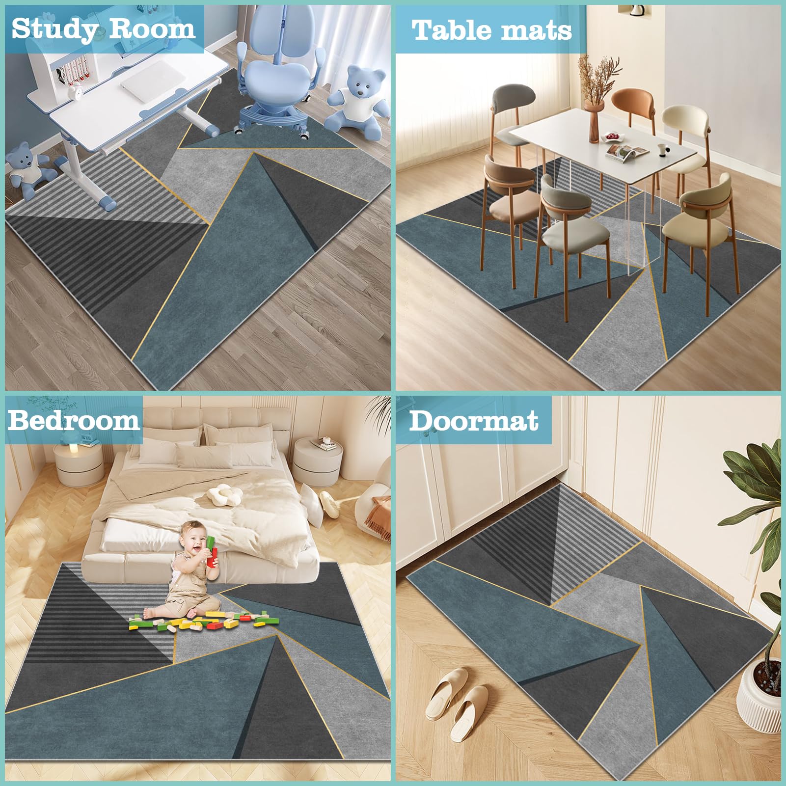 Tapis Gaming Sol Tapis de Protectors pour Chaise Bureau Antidérapant Tapis sous Chaise Bureaupour parquet sols durs Fauteuils de Gaming Tapis pour Chaise de Bureau Tapis de Sol Gamer 160 x 180 cm