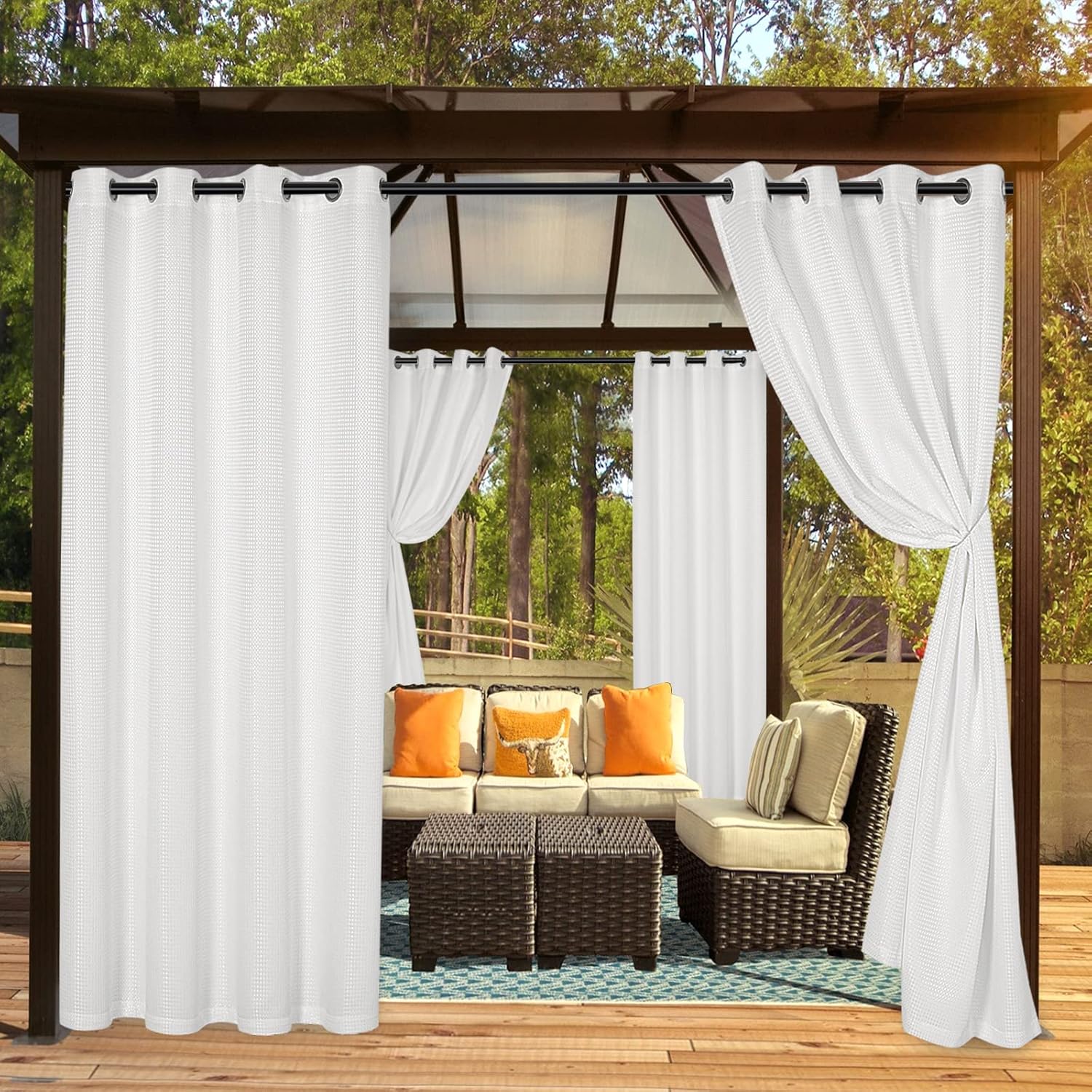 BONZER Outdoor Waterproof Curtains for Patio Grommet