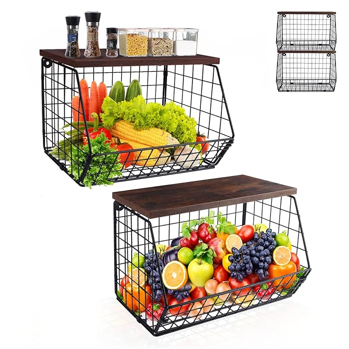 Buy Mefirt 2pcs Kitchen Counter Basket Organizer Basket Fruit