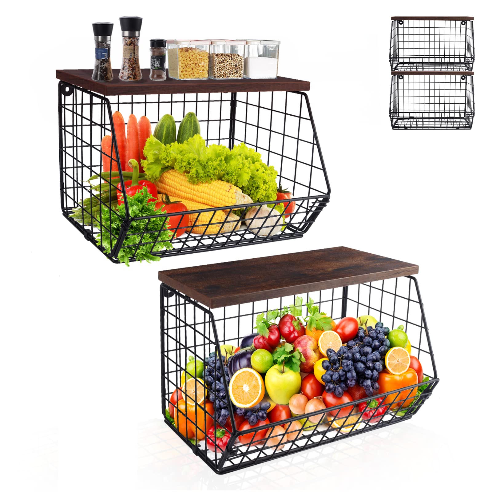Buy Mefirt 2pcs Kitchen Counter Basket Organizer Basket Fruit