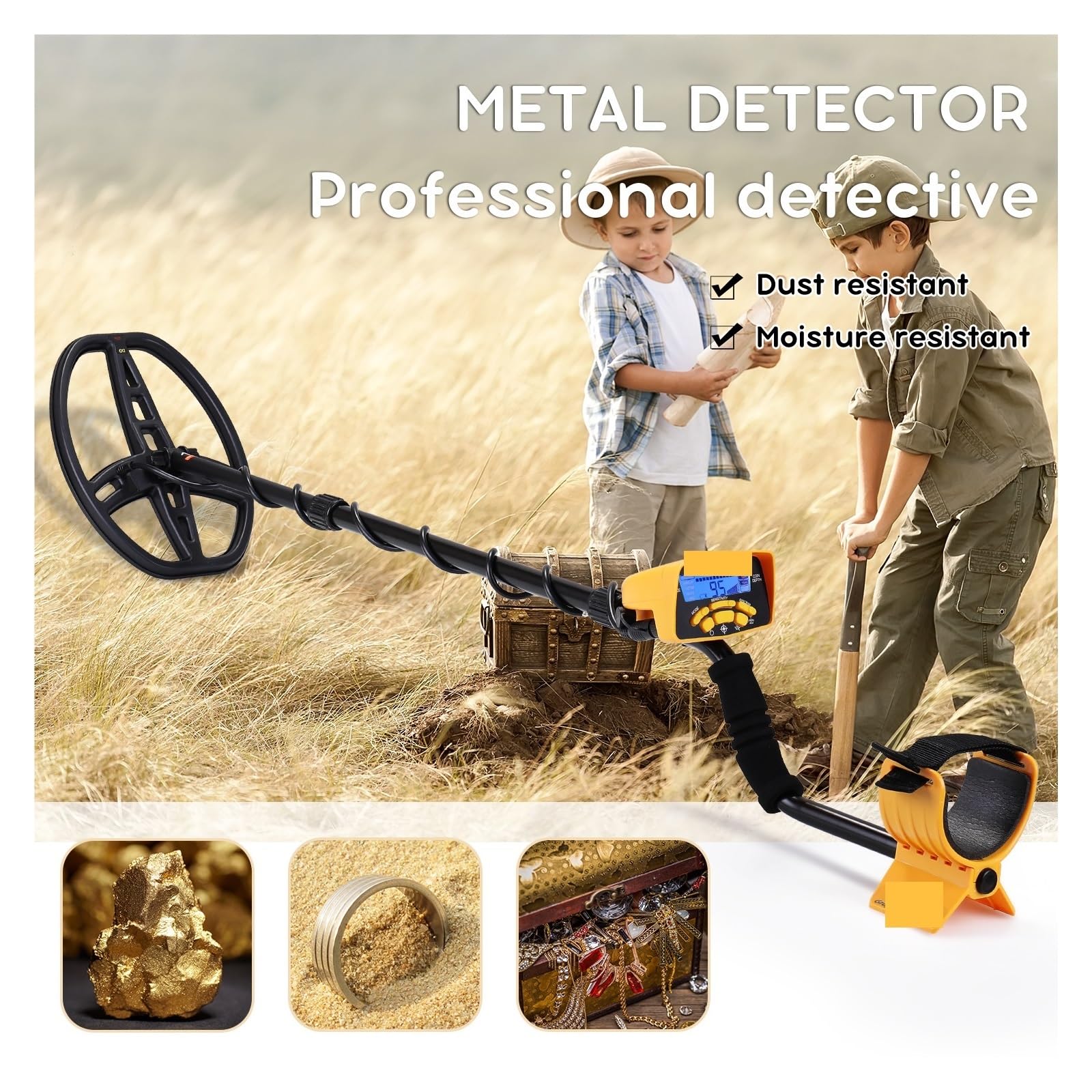 Wykrywacz metalu, Profesjonalny wykrywacz metali MD 6450 z podświetlanym wyświetlaczem cyfrowym Gold Digger Underground Long Range(MD-6350)