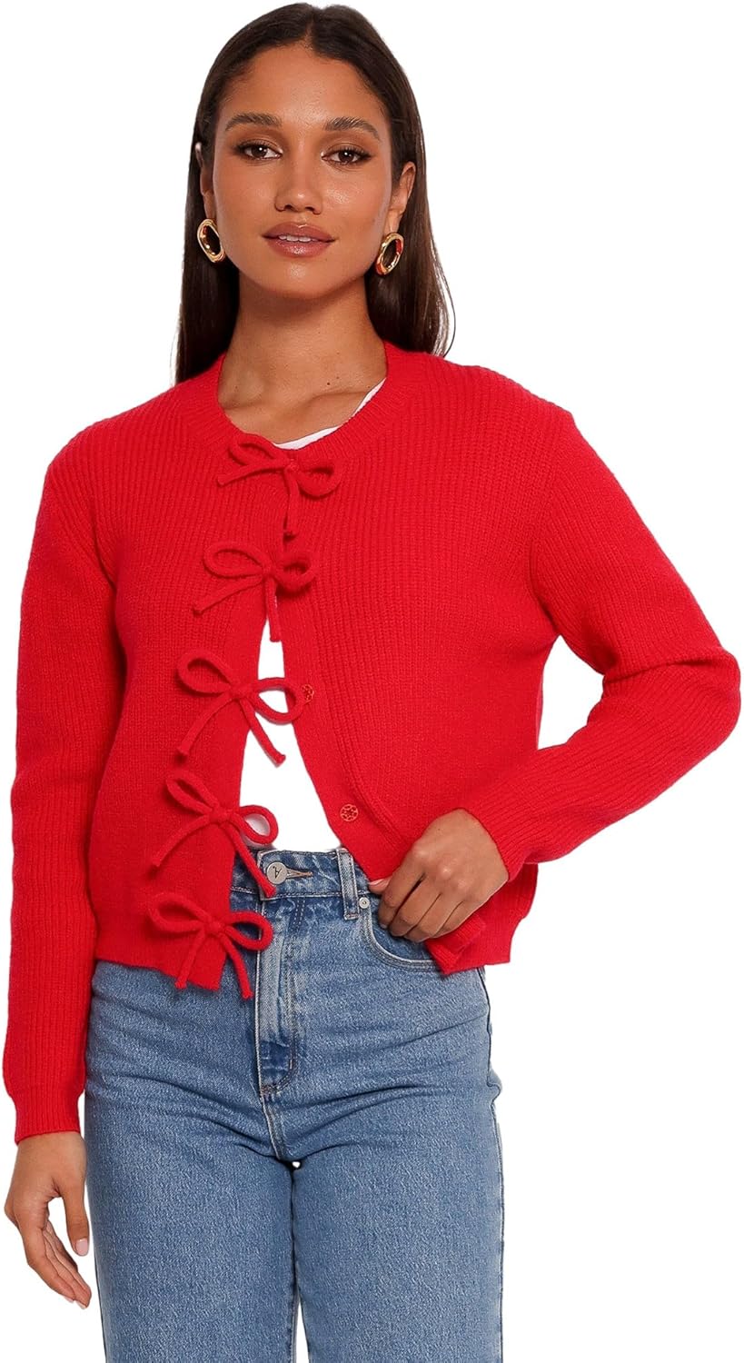 Petal & Pup Women's Wilde Bow Front Cardigan