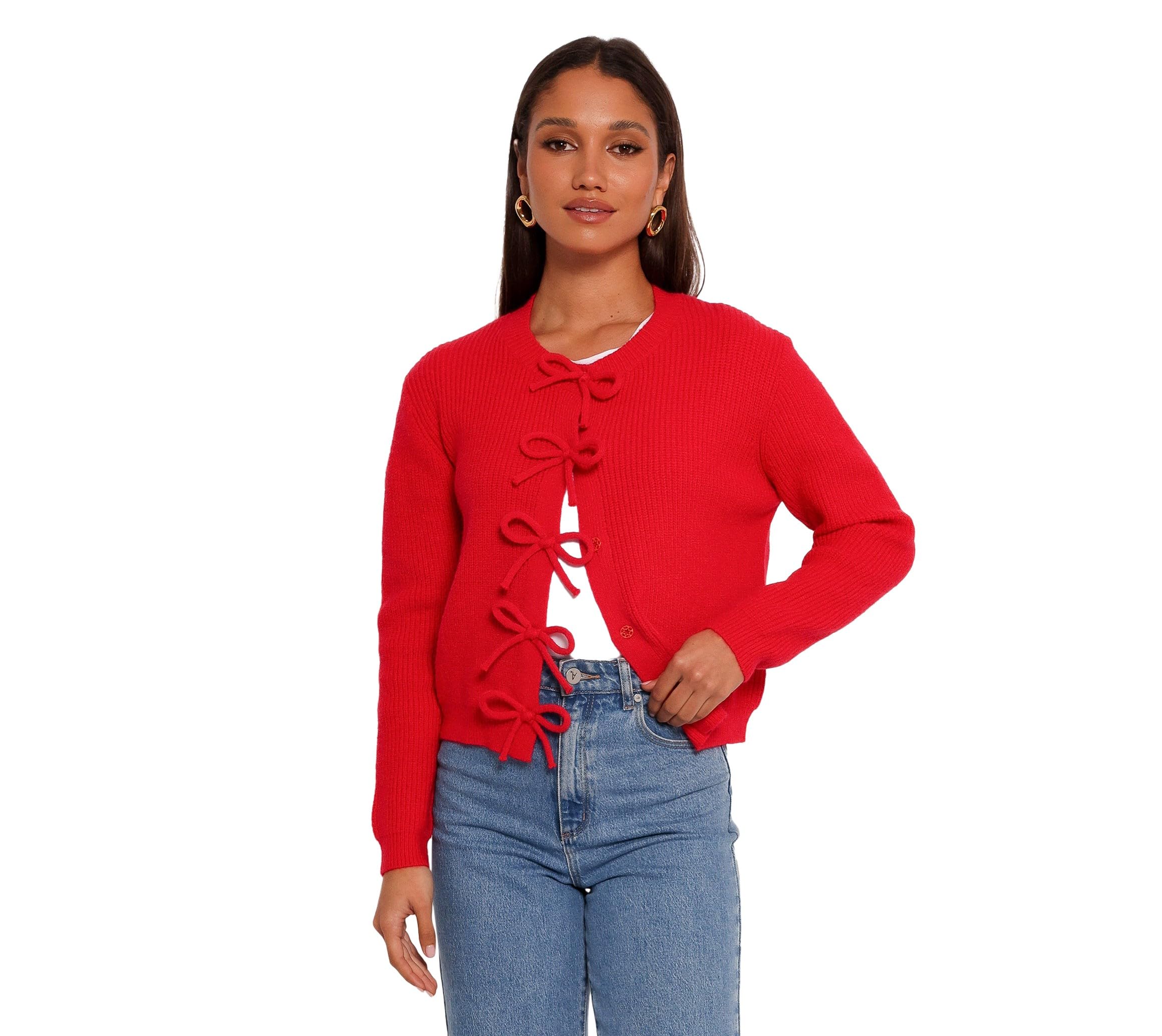 Petal & Pup Womens Wilde Bow Front Cardigan