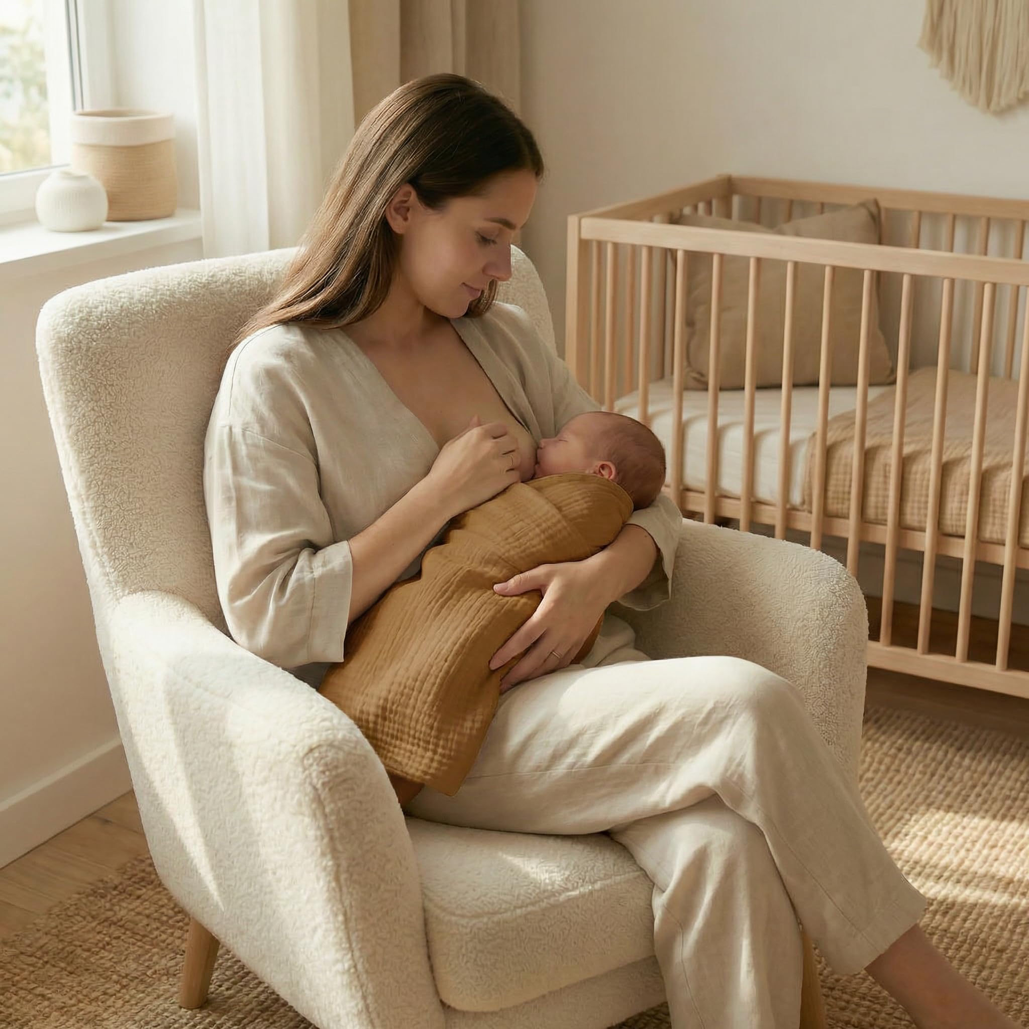 BABYSAFE Mussole Neonato Cotone Biologico 80x70cm Doppia Garza Pacco da 3 Copertina OEKO-TEX Made in Europe