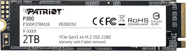 Patriot Memory P300 M.2 PCIe Gen 3x4 2TB Low-Power Consumption SSD