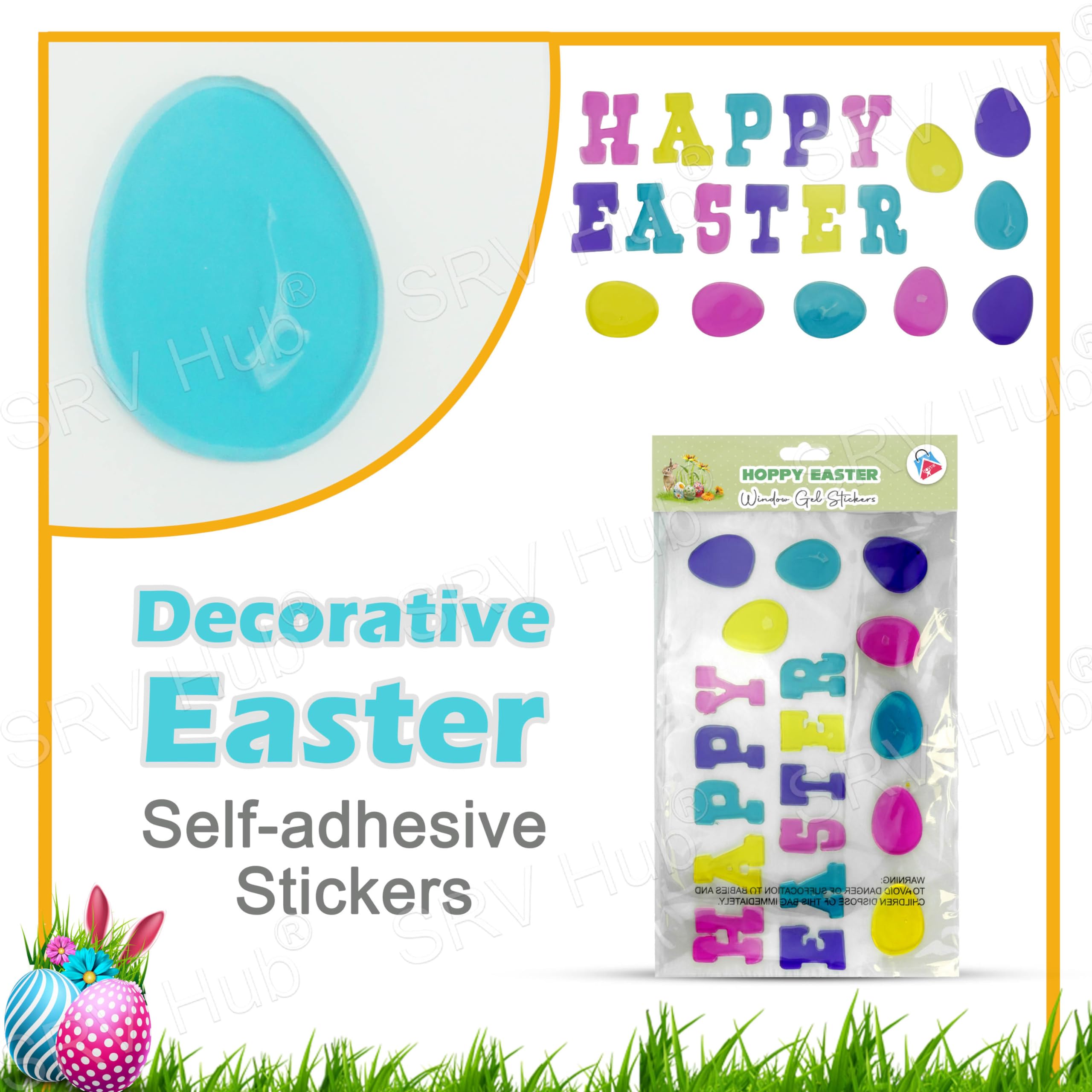 Adesivi Per Finestre Di Pasqua In Gel - Decorazione Festiva Facile Da Applicare - Foto 6