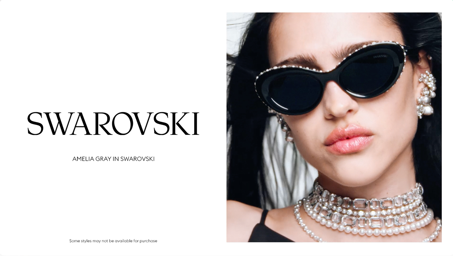 Amazon.com: Swarovski SK6032 Sunglasses, Black/Dark Grey, 55 mm