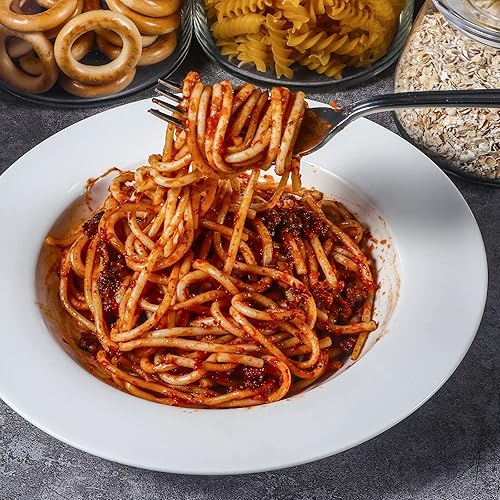 Miniatura 4 de Artena Juego de 4 cuencos para pasta de 8 onzas y cucharas de sopa grandes de 9 pulgadas de color blanco brillante