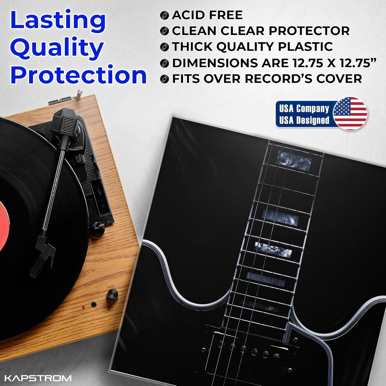 Record Sleeves for Album Covers (50 Pack, 12.75" x 12.75", 3 mil Thick), Clear Plastic Outer Sleeves to Protect 12" LP Vinyl Record Albums, Archival Quality for Media Collection Protection