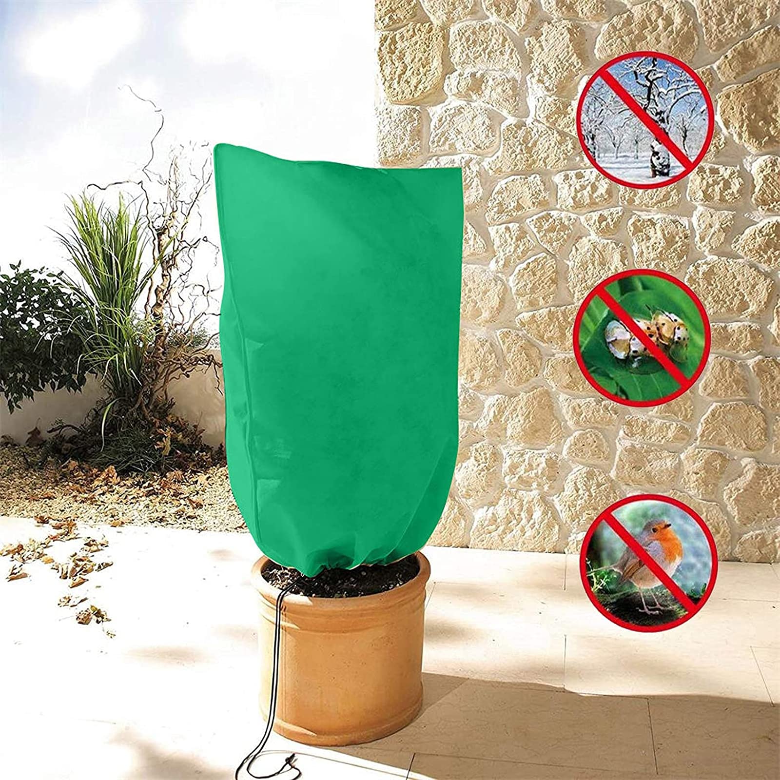 Funda para Plantas, Cubierta para Plantas Protección con Cordón, Bolsa Protectora Reutilizable para Plantas con Protección contra Heladas, 2pcs,200x240CM