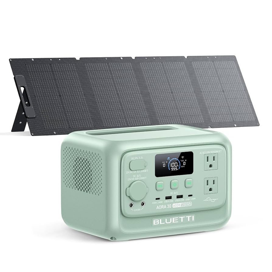 BLUETTI AORA 30 V2 ポータブル電源 ミントグリーン Amazon.co.jp: BLUETTI AORA 30 V2 ポータブル電源 と 120W