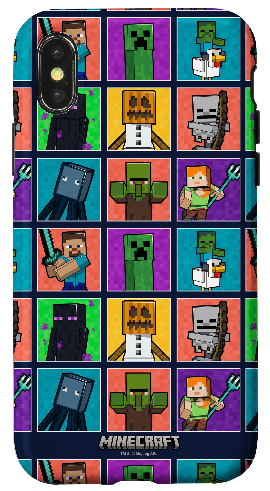 iPhone X/XS Minecraft Group Shot Colored Box Up Case