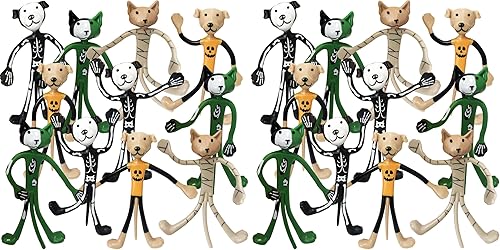 Miniatura 8 de ArtCreativity Figuras flexibles de Halloween – Juego de 12 juguetes flexibles para perros y gatos en 4 diseños espeluznantes, divertidos juguetes de