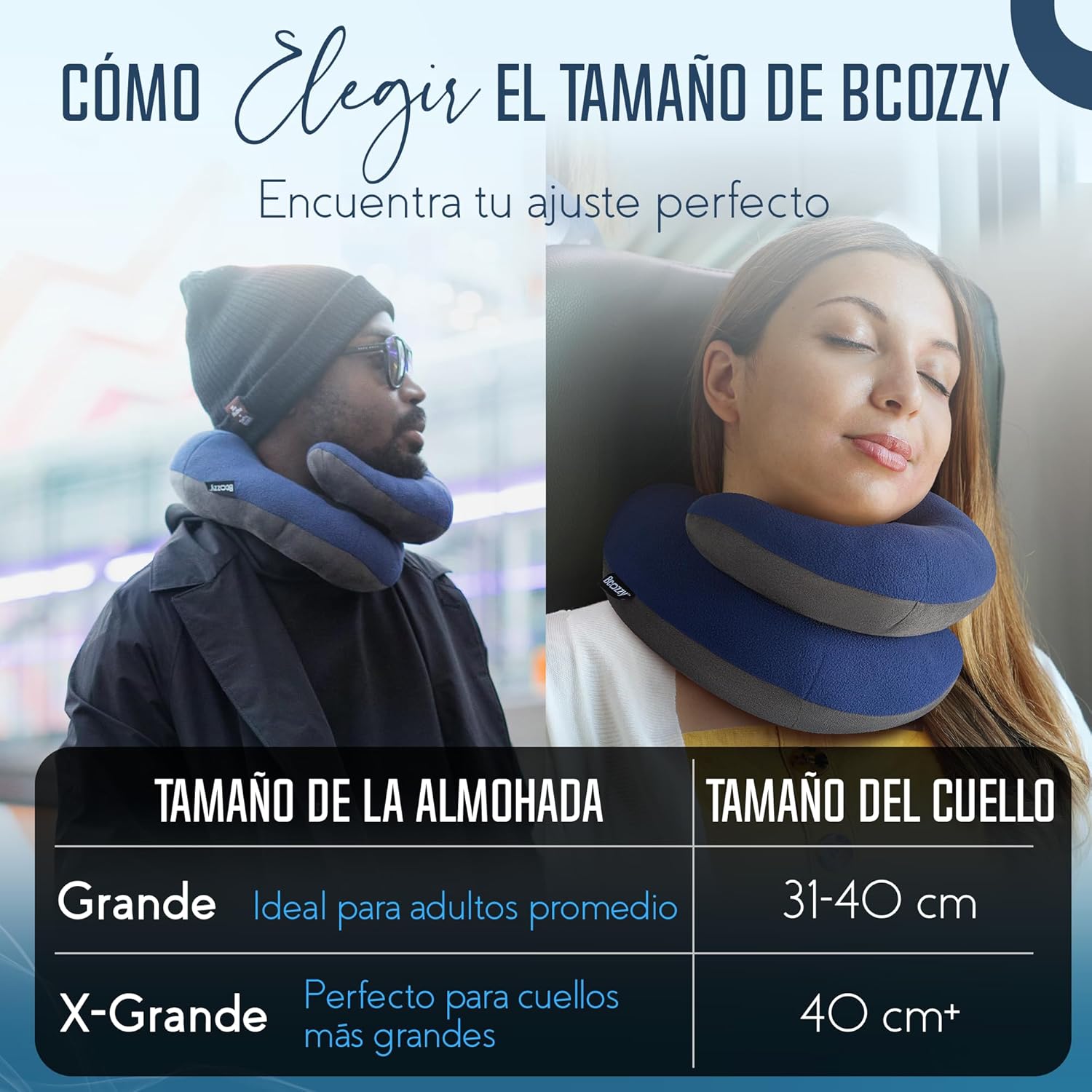 BCOZZY Travel Neck Pillow 4-Pack – Large Navy, Large Gray, Small Navy & Small Pink – Family Travel Bundle with Patented Head, Neck & Chin Support