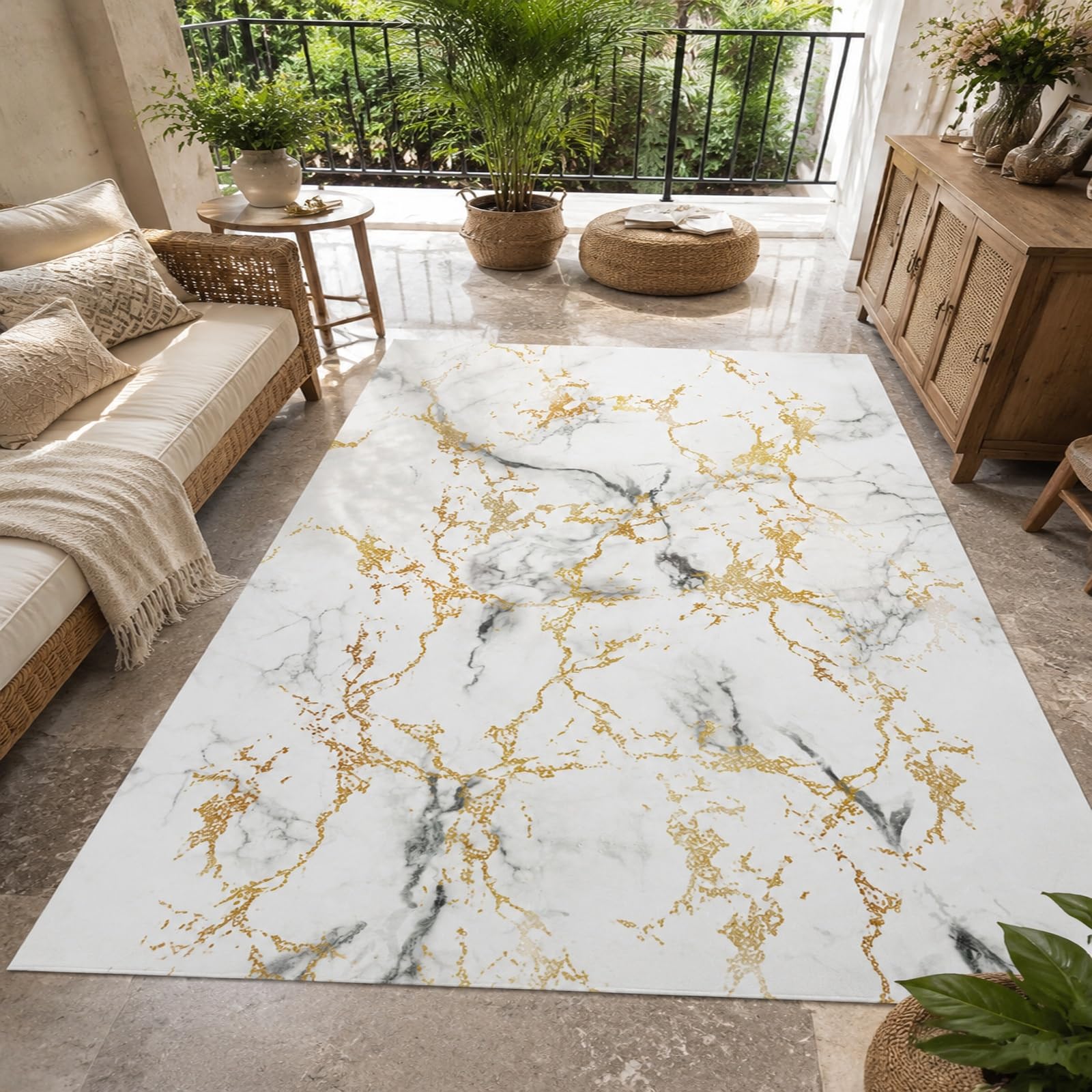 Tapis de protection de sol carré 80x80cm gris et jaune