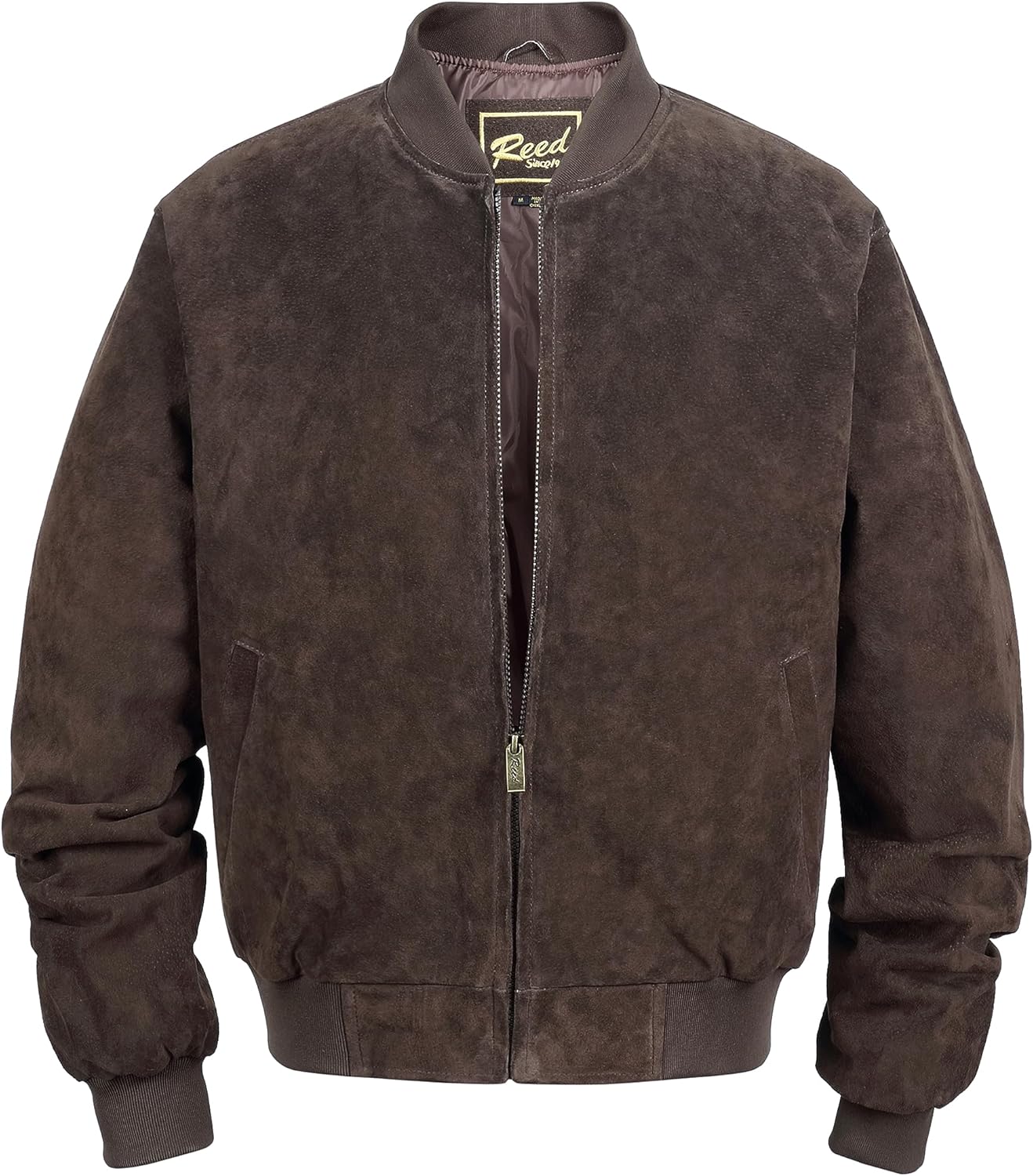 REED EST. 1950 Men’s Luxury Suede Leather Baseball Jacket – Premium Soft Suede with Smooth Interior Lining - Image 2