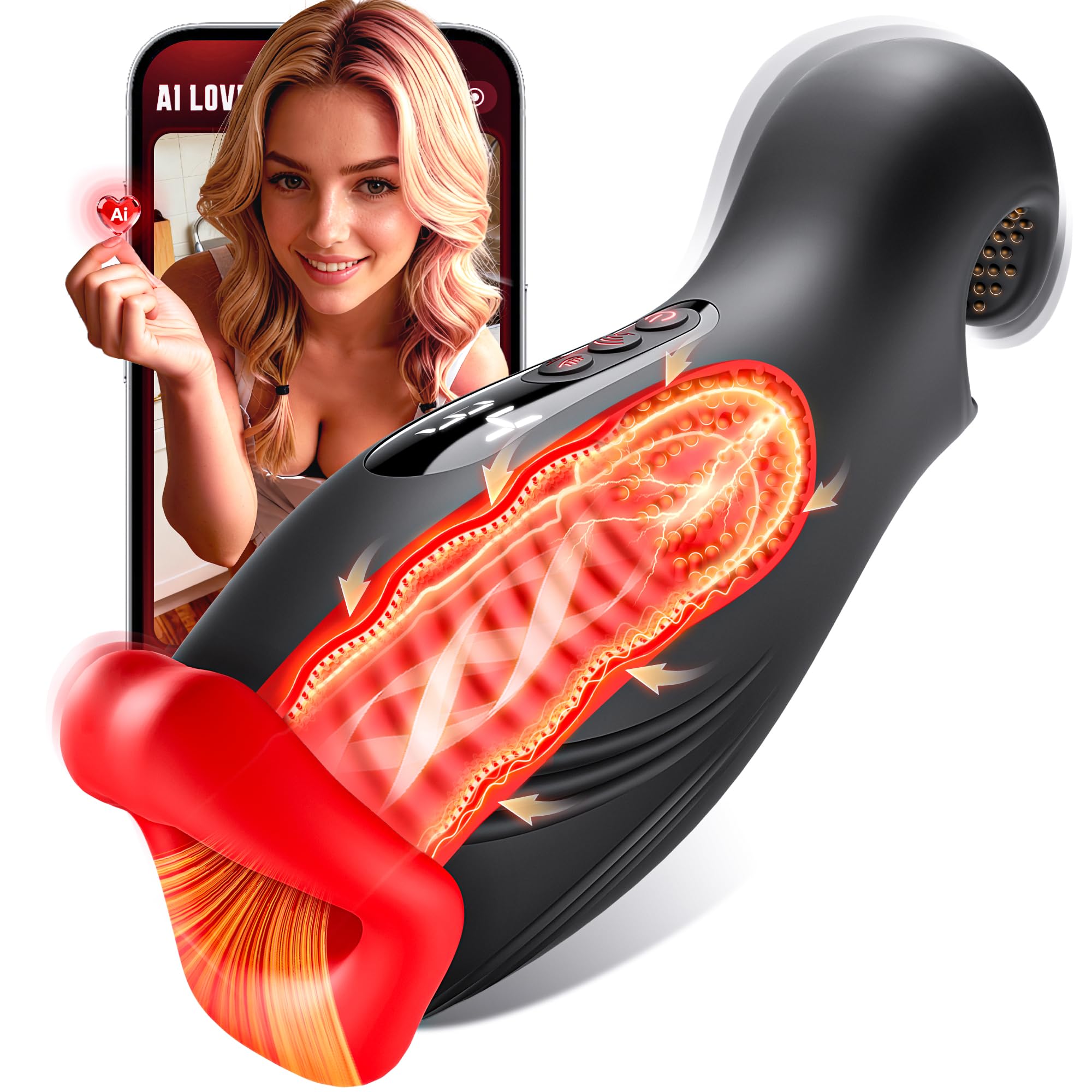 Masturbieren für Männer Dual-End Beads Stimulation 9 Vibration Masturbator