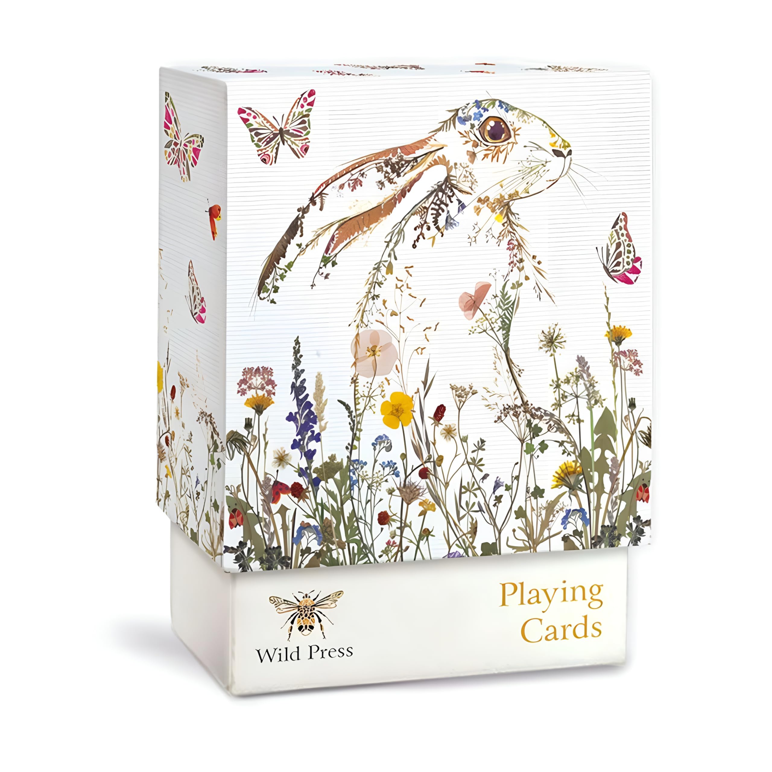 Museums & Galleries Artistic Playing Cards, Wild Press Wildflower Hare Design, Classic Deck of 52 Cards with Jokers