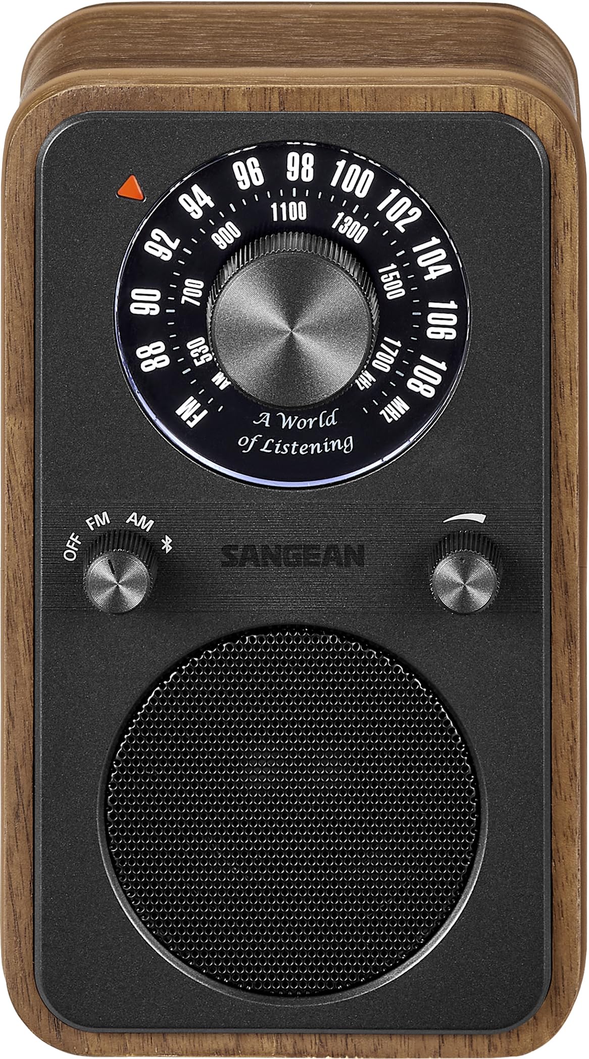 Sangean WR-9 Portables FM-Radio Echtholz-Geh?use flexible Aufstellm?glichkeit Nussbaum Vintage (A500548)