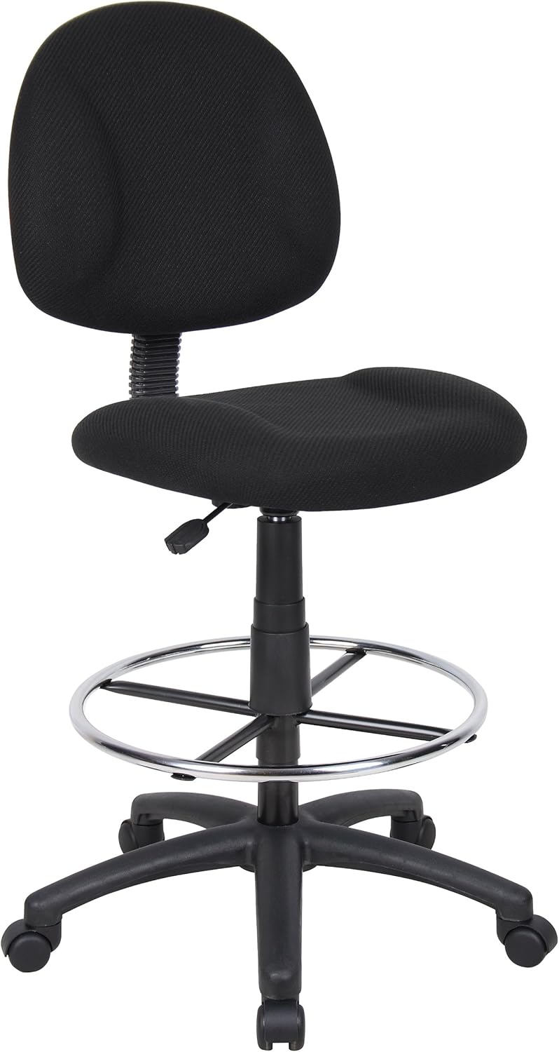 Boss Office Products Ergonomic Works Drafting Chair without Arms in Black