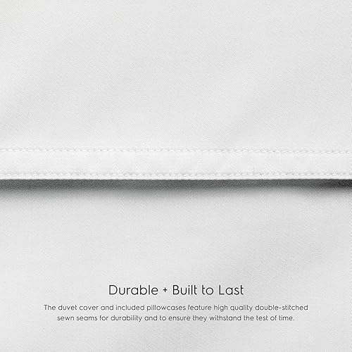 Miniatura 4 de Tafts Juego de funda de edredón tamaño individual, juego de 2 piezas, 100% viscosa pura derivada de bambú, lujosamente suave, sedoso y refrescante,