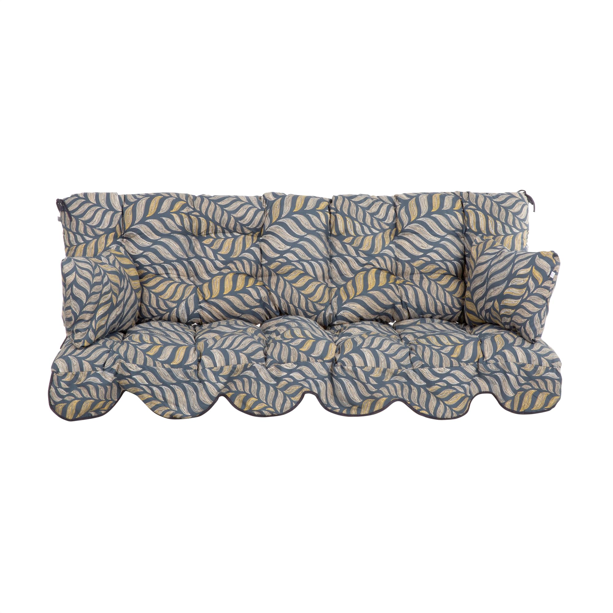 PATIO Hollywoodschaukel Auflage 180x50 cm Minorca Bankauflage mit Rückenlehne 2 Seitenkissen Volant vorne
