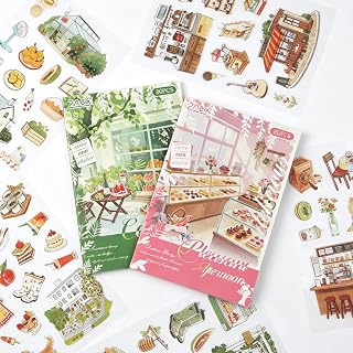 Vintage Fruits & Foods Stickers, 2 Sets of 40 Sheets | PET Waterproof, For Journaling, For Scrapbooking, For Planners, Cute Kawaii Food Design