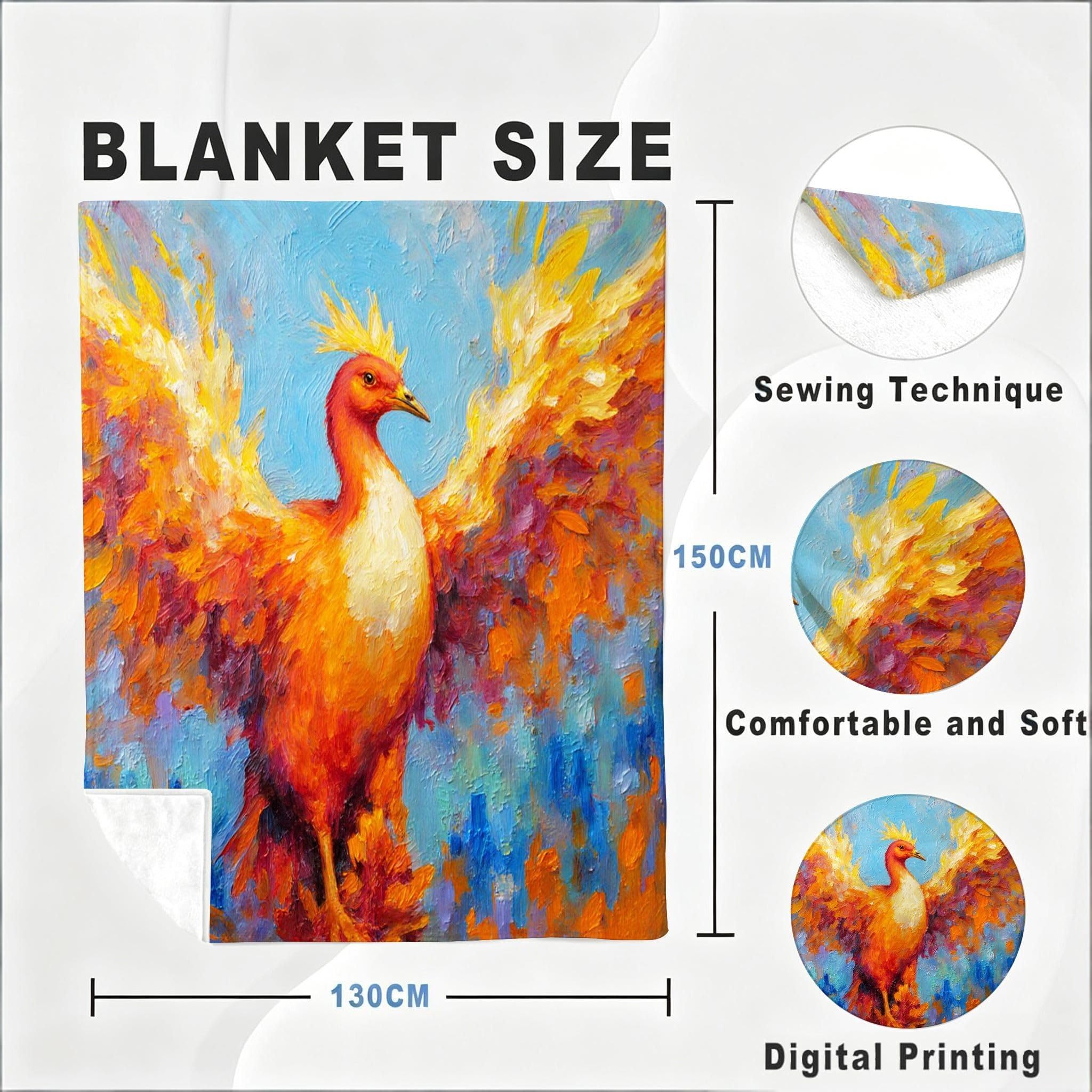 Manta Grande 180x220 cm Pájaro Naranja Polar Franela Térmica-A94