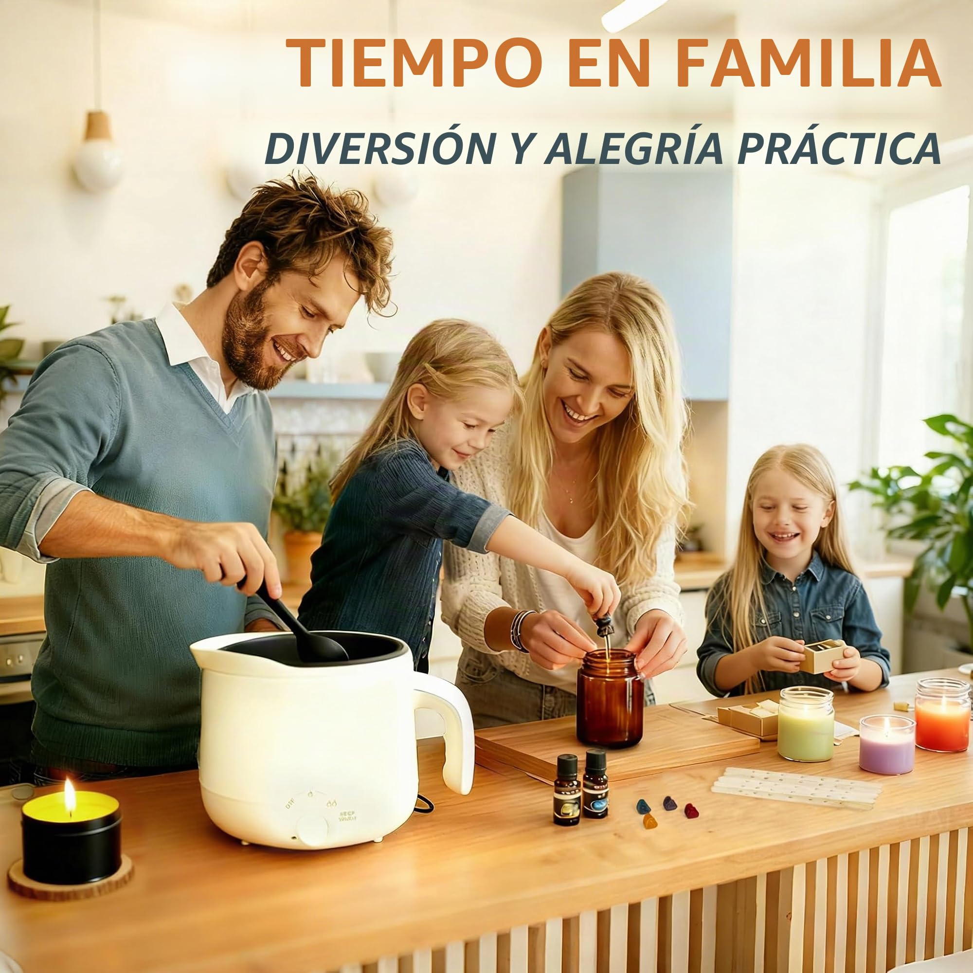 Juego de fabricación de velas Julwhisper para adultos, kit de elaboración de velas DIY, juego de regalos de velas aromáticas con derretidora de cera, 1500g de cera de soja, 11 vasos de cera, 8 aceites